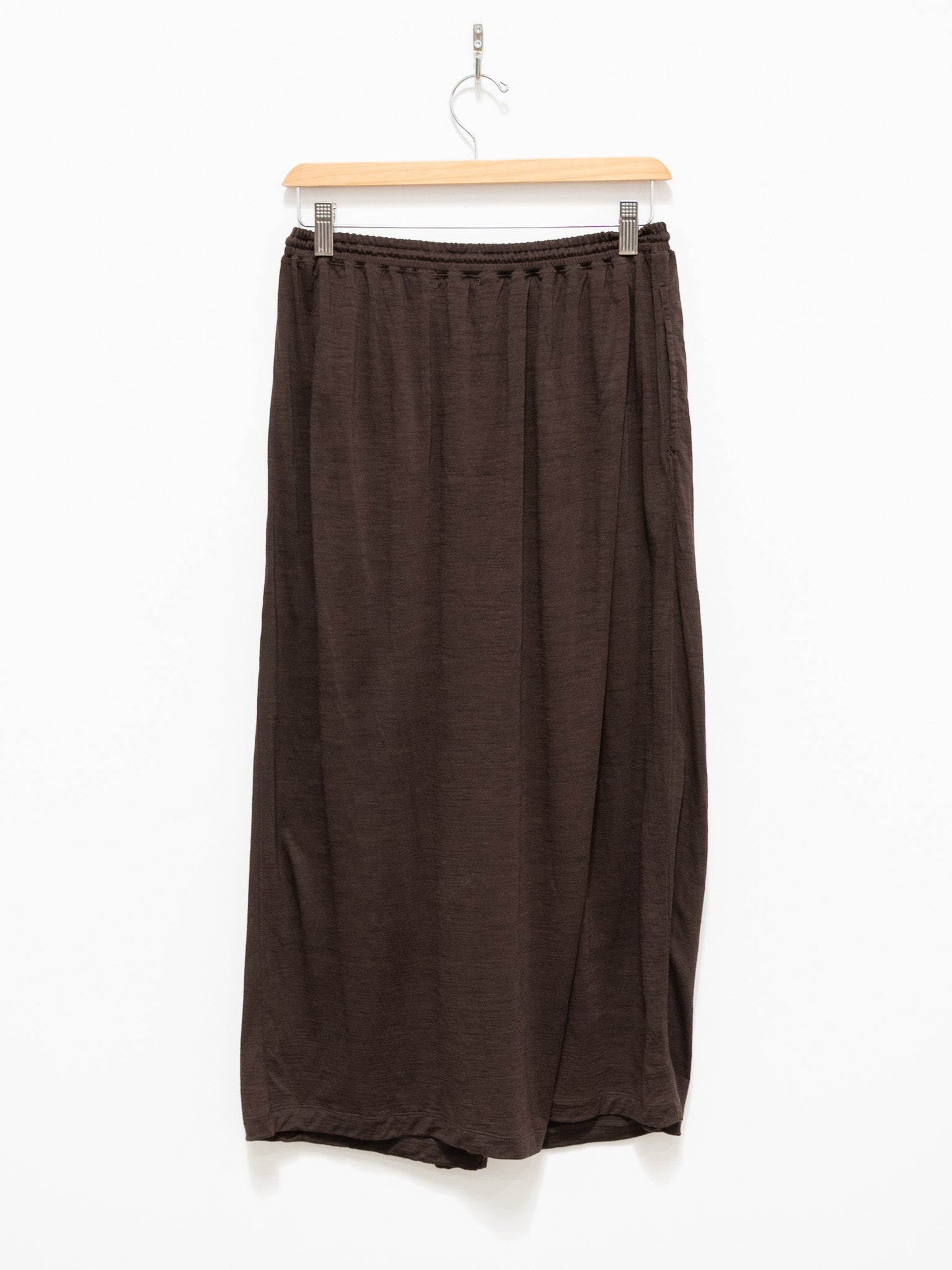 Namu Shop - Unfil Superfine Merino Plain Jersey Skirt - Dark Brown