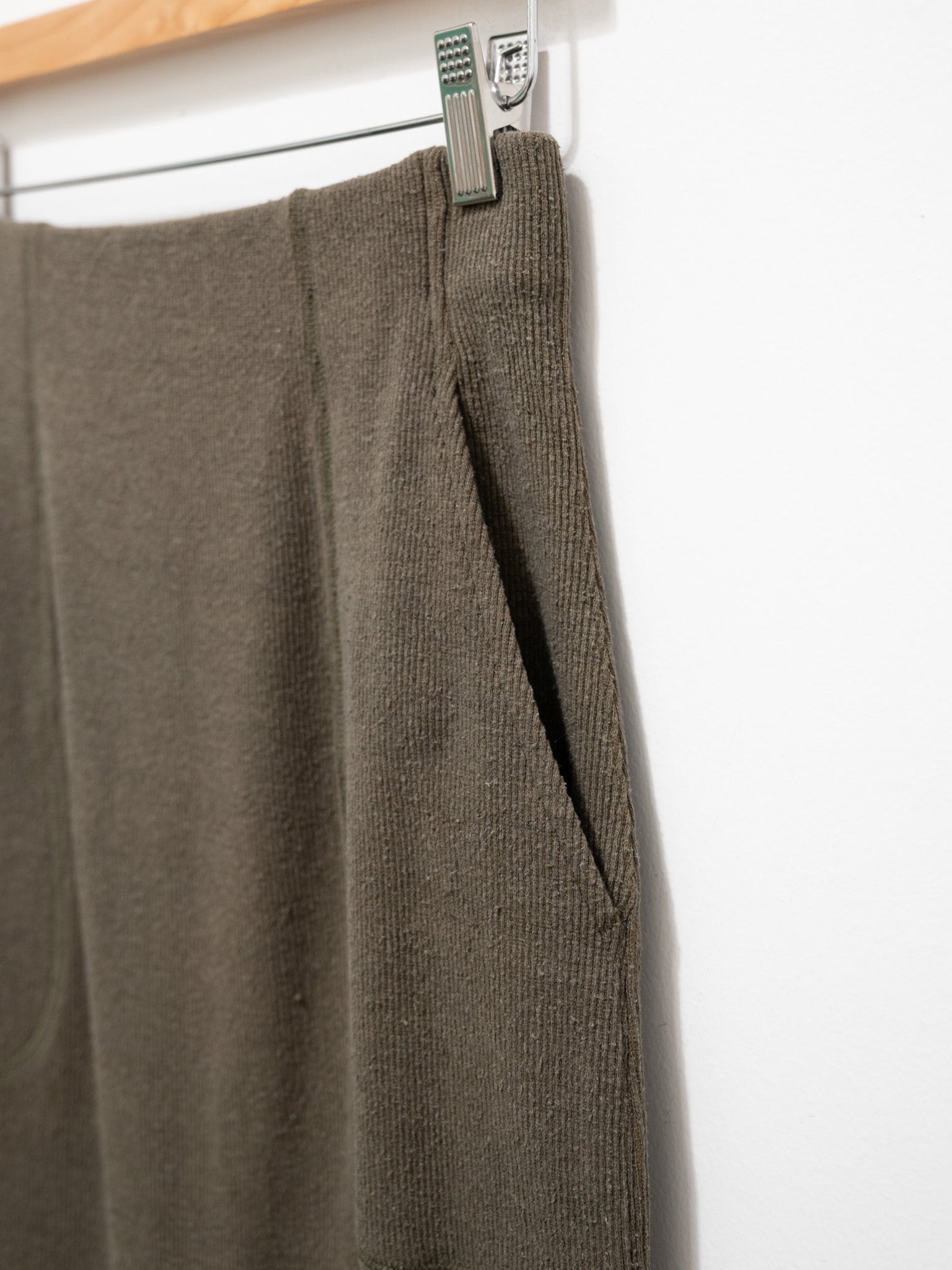 Namu Shop - Unfil Raw Silk Ribbed Jersey Pencil Skirt - Dark Taupe