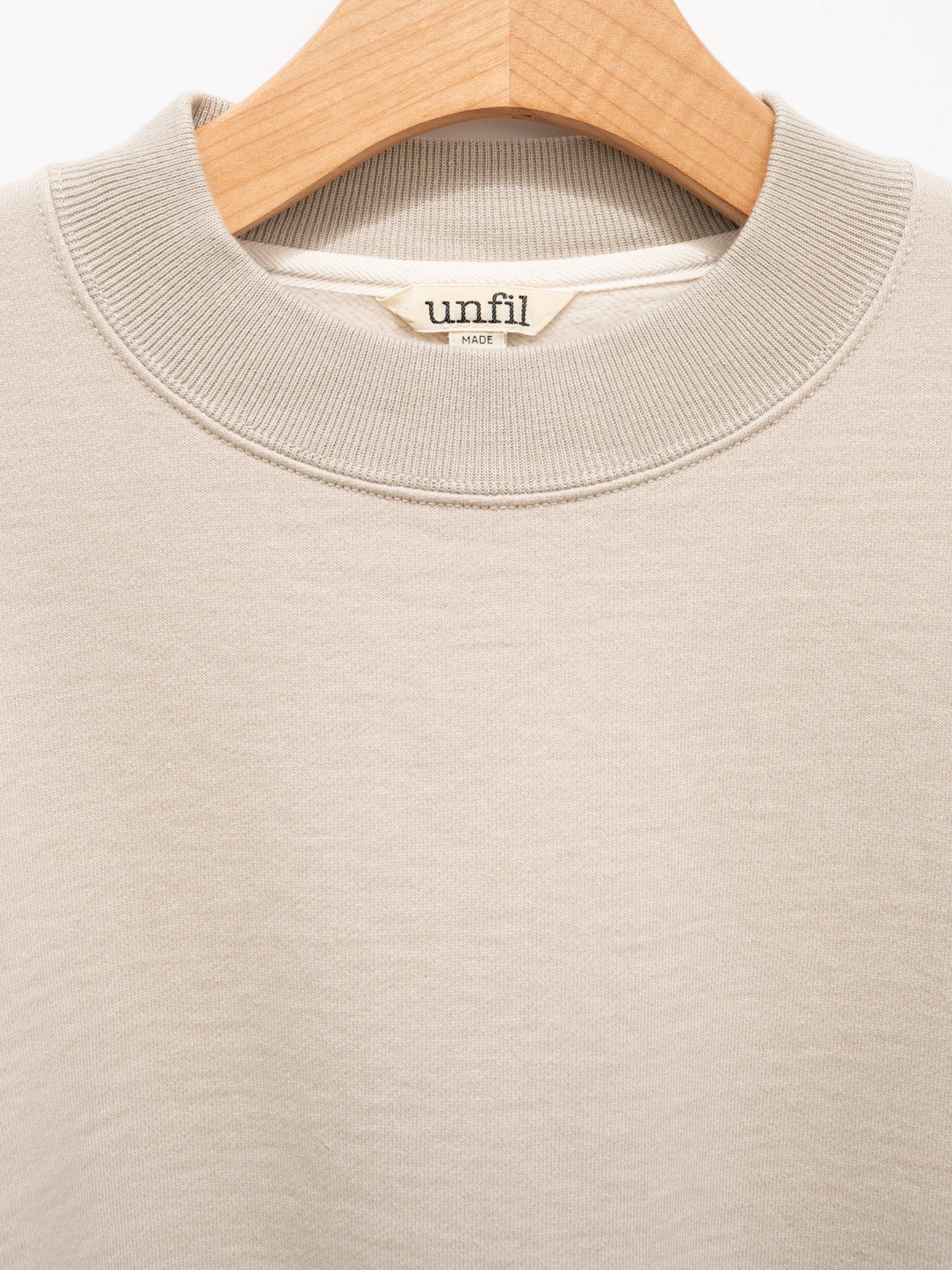 Namu Shop - Unfil Vintage Cotton Fleece Cropped Sweatshirt - Light Beige