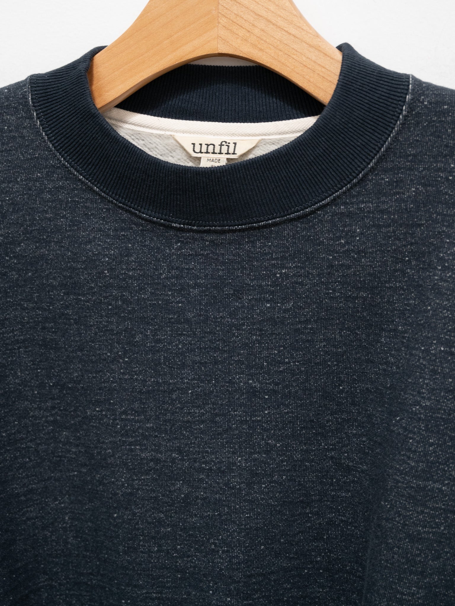 Namu Shop - Unfil Vintage Cotton Fleece Cropped Sweatshirt - Petrol Blue
