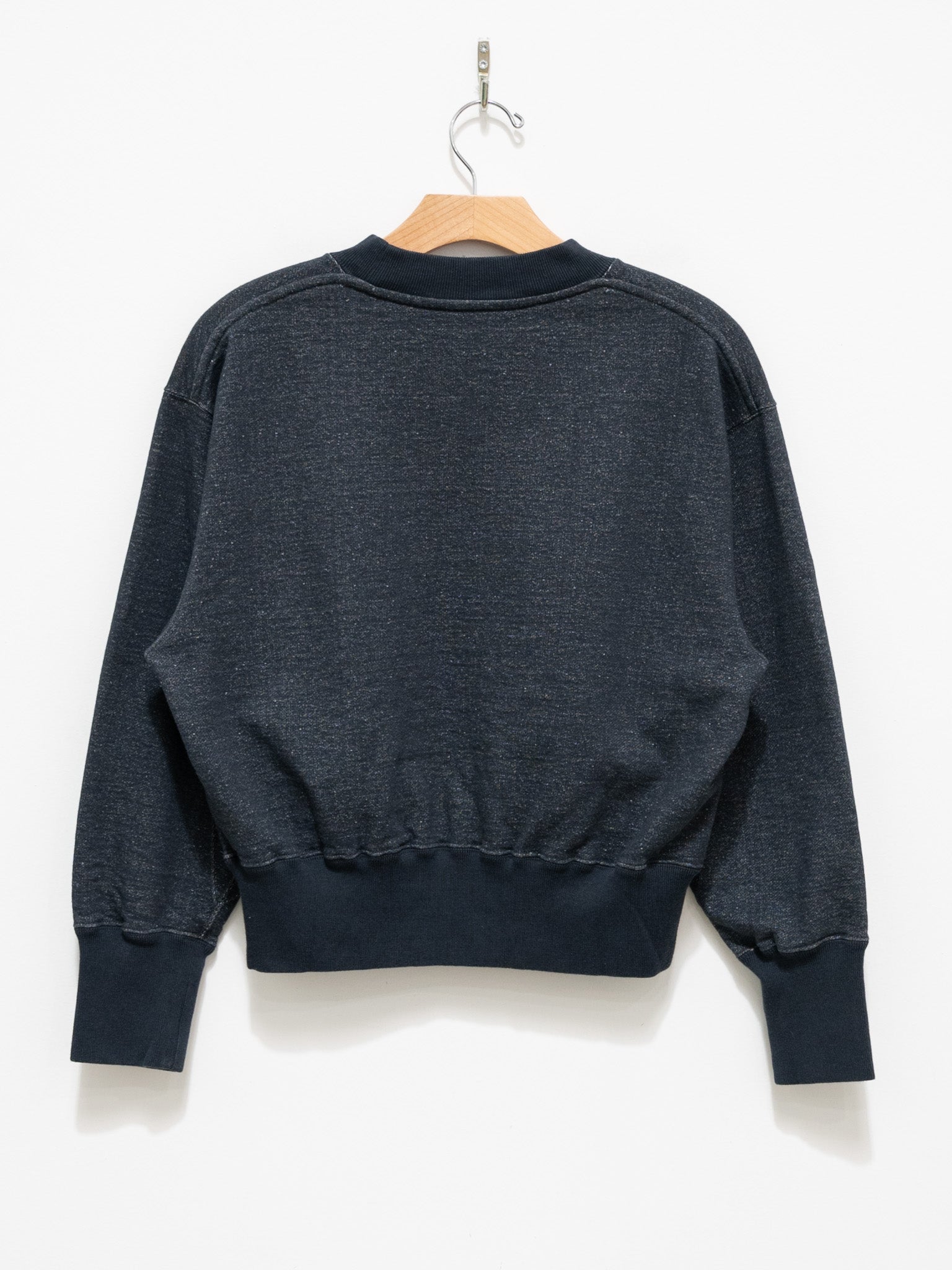 Namu Shop - Unfil Vintage Cotton Fleece Cropped Sweatshirt - Petrol Blue