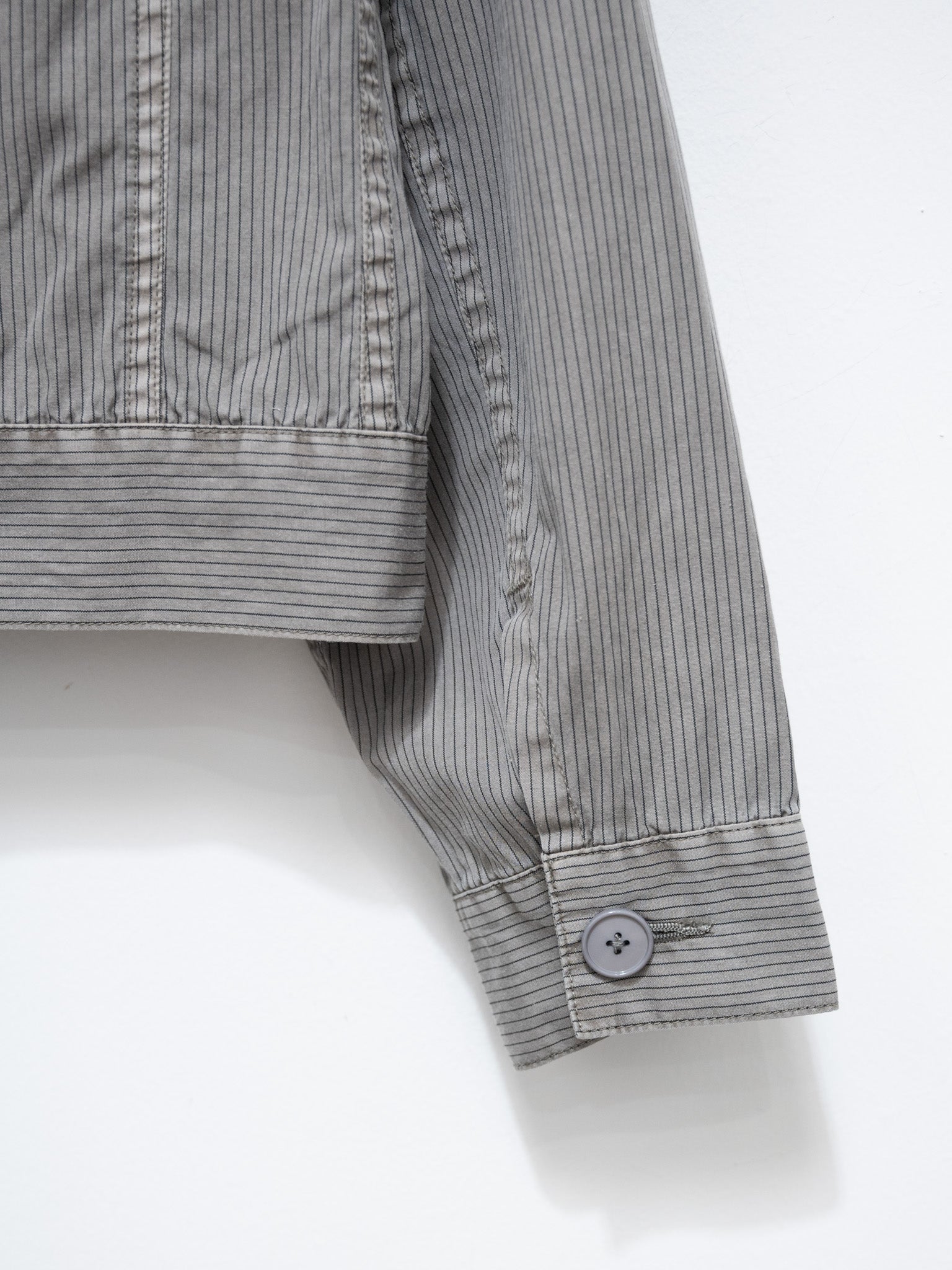 Namu Shop - S H Trucker Shirt - Gray Stripe