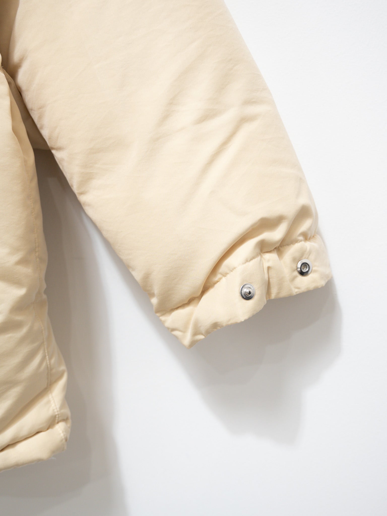 Namu Shop - Auralee Fine Polyester Chambray Down Coat - Light Ivory Chambray