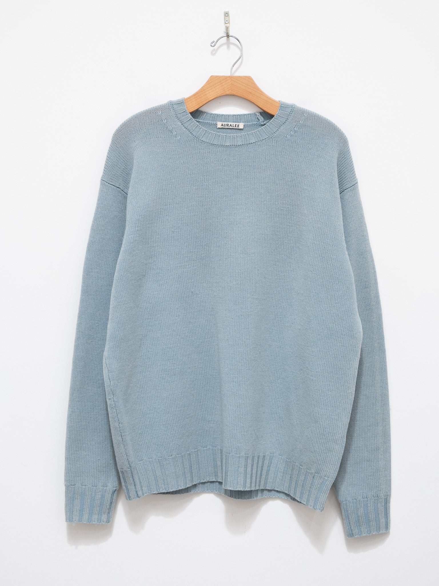 Namu Shop - Auralee Washed French Merino Knit P/O - Light Blue