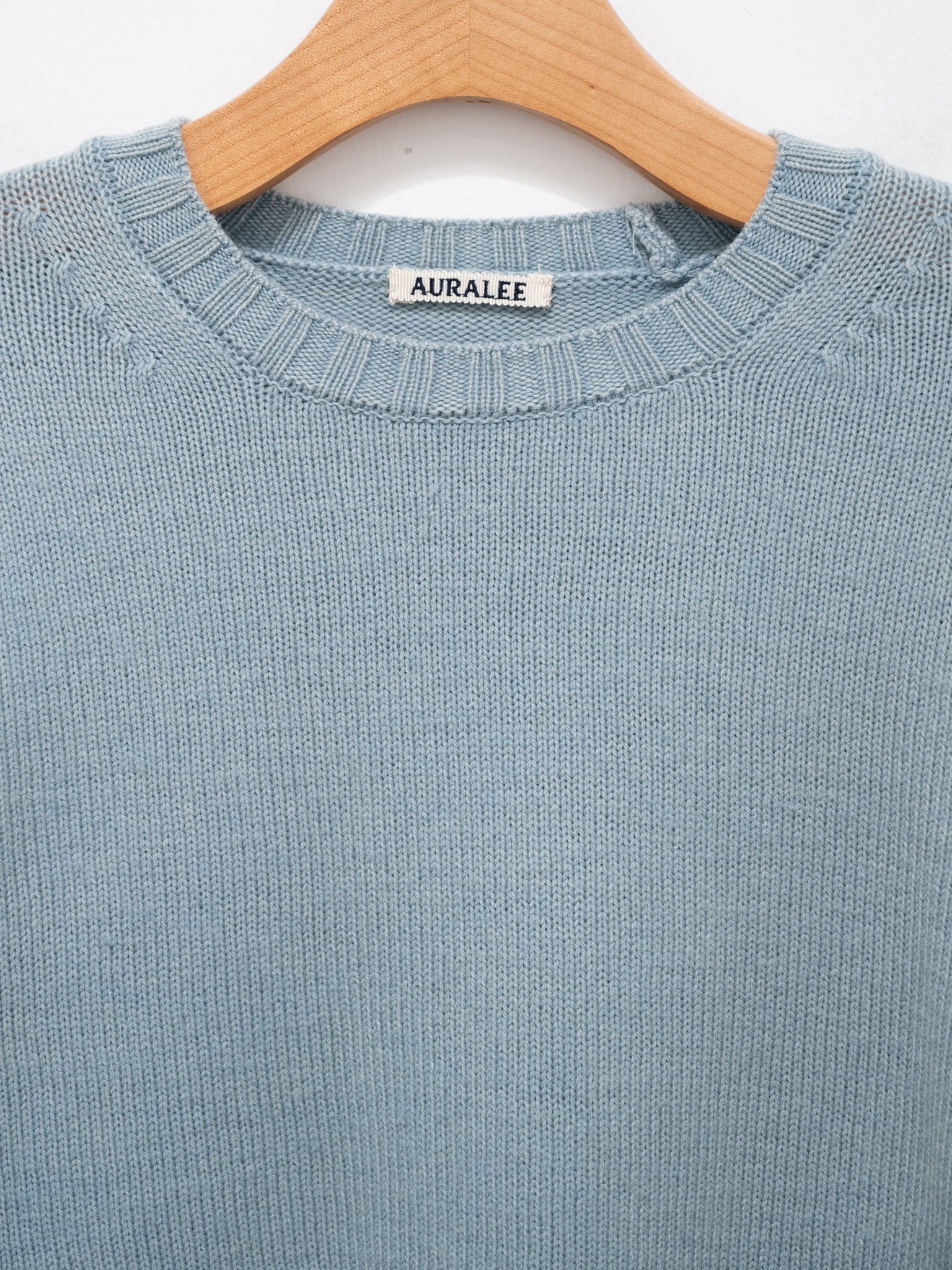 Namu Shop - Auralee Washed French Merino Knit P/O - Light Blue