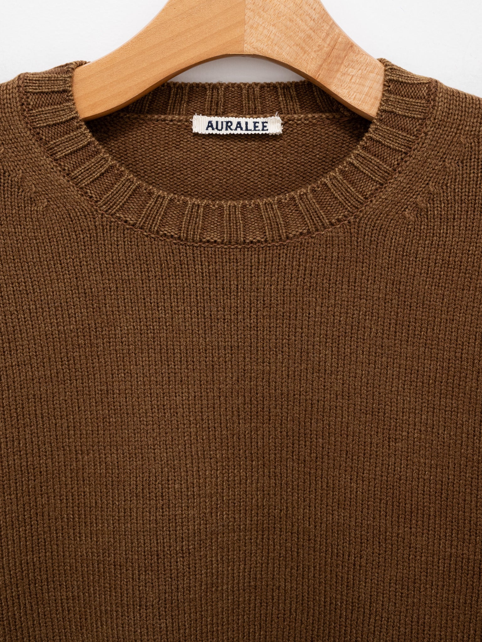 Namu Shop - Auralee Washed French Merino Knit P/O -  Brown