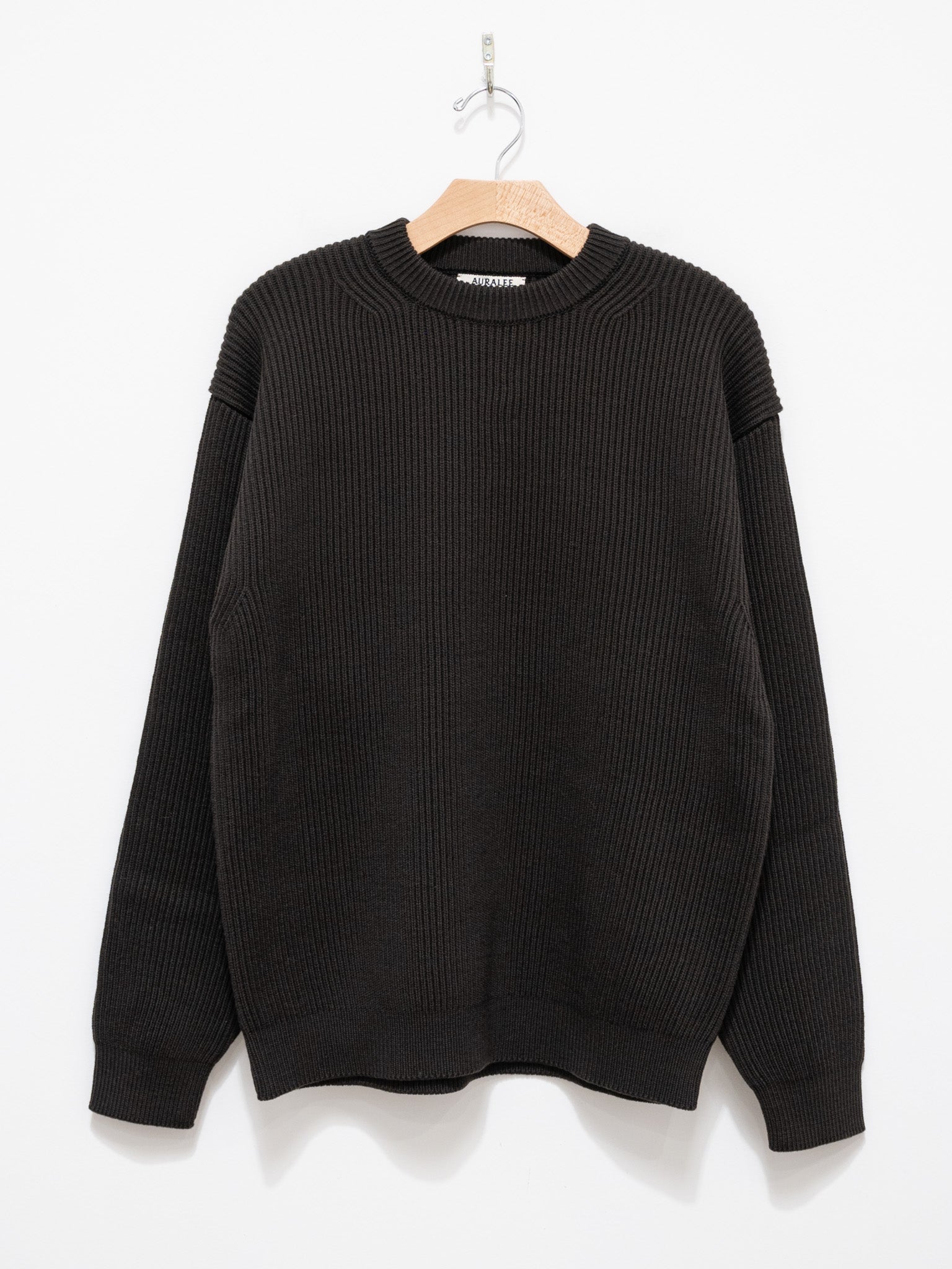 Namu Shop - Auralee French Merino Rib Knit P/O - Dark Brown