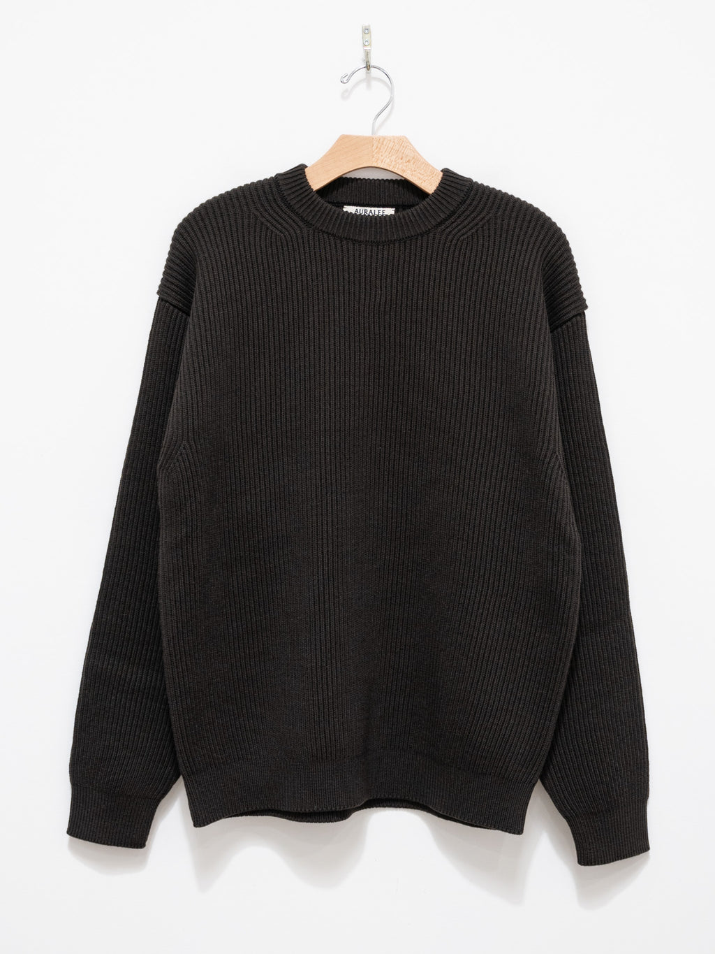 Namu Shop - Auralee French Merino Rib Knit P/O - Dark Brown