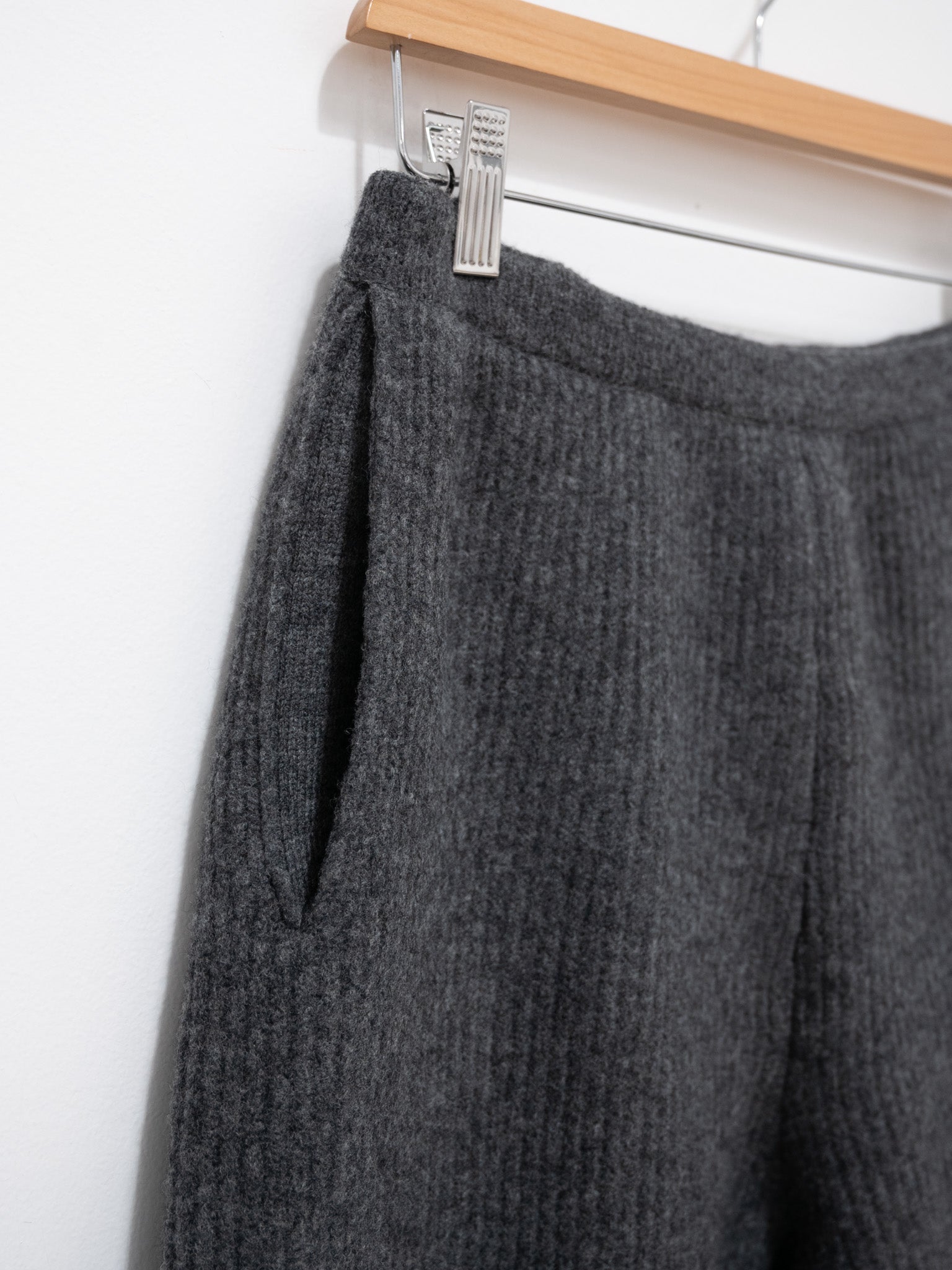 Namu Shop - Auralee Milled French Merino Rib Knit Pants - Charcoal Gray