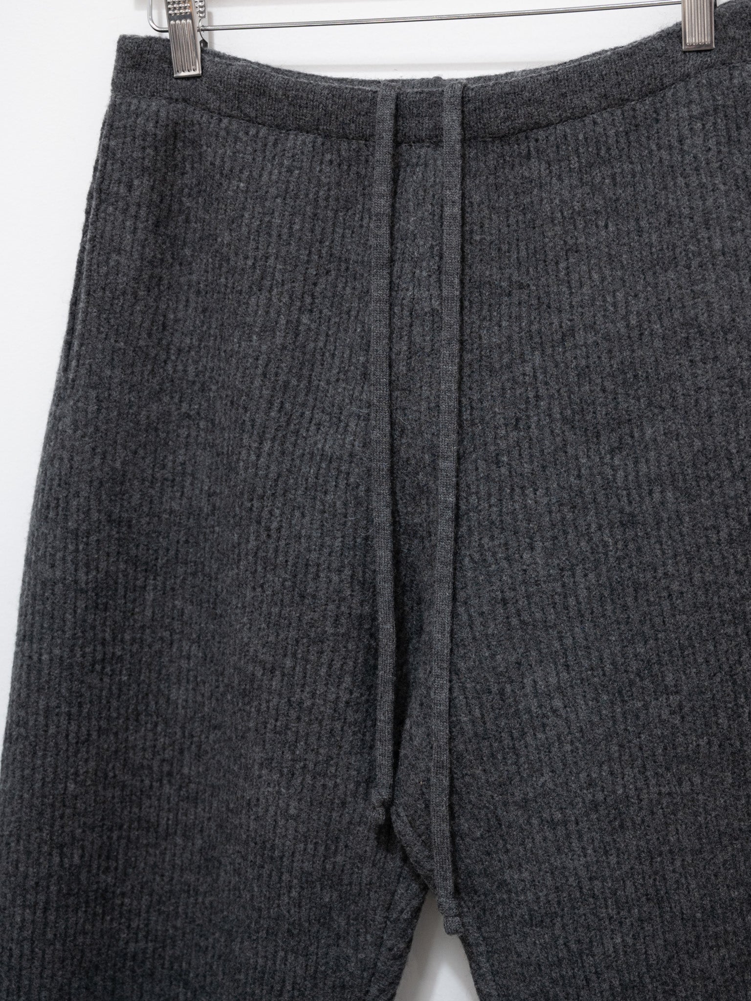 Namu Shop - Auralee Milled French Merino Rib Knit Pants - Charcoal Gray