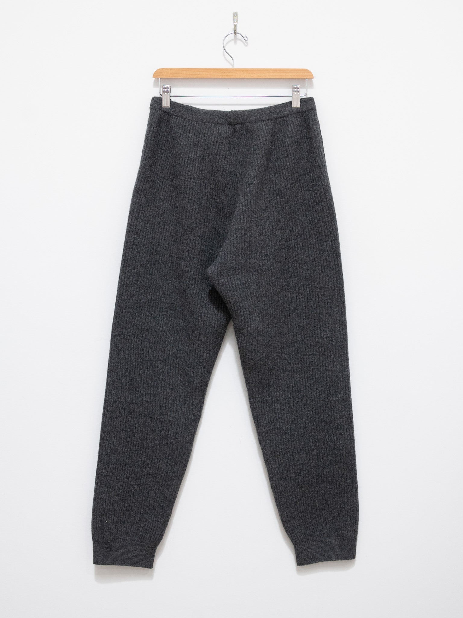 Namu Shop - Auralee Milled French Merino Rib Knit Pants - Charcoal Gray