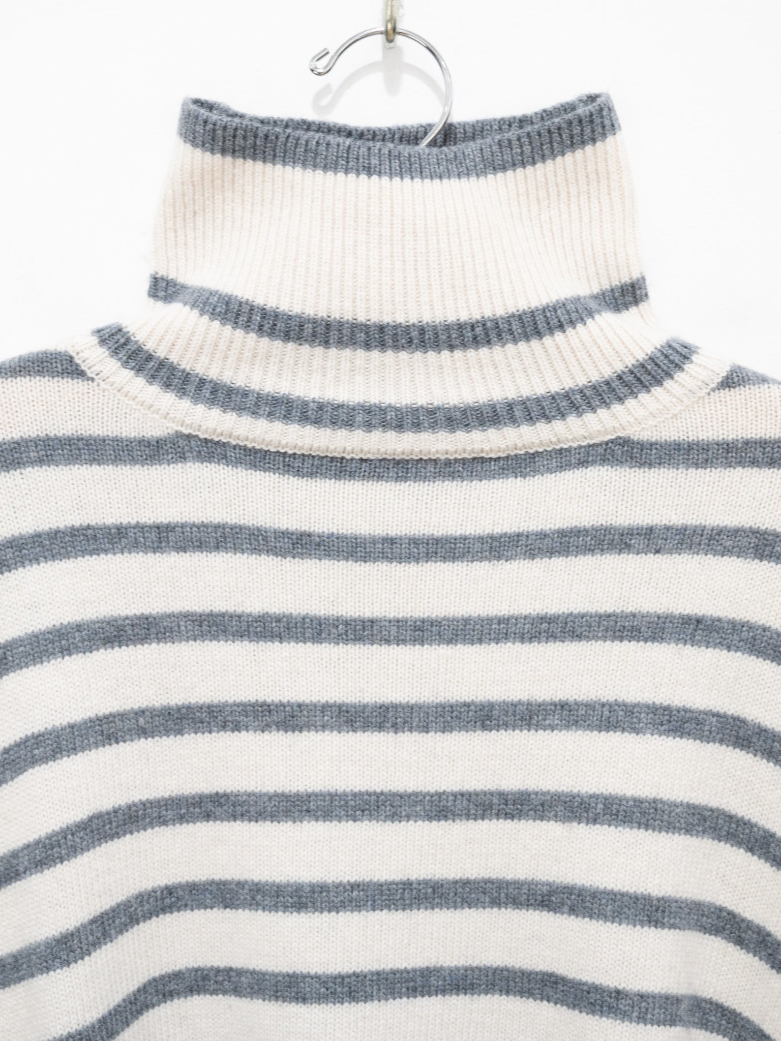 Namu Shop - ICHI Border Turtleneck Knit - White x Gray