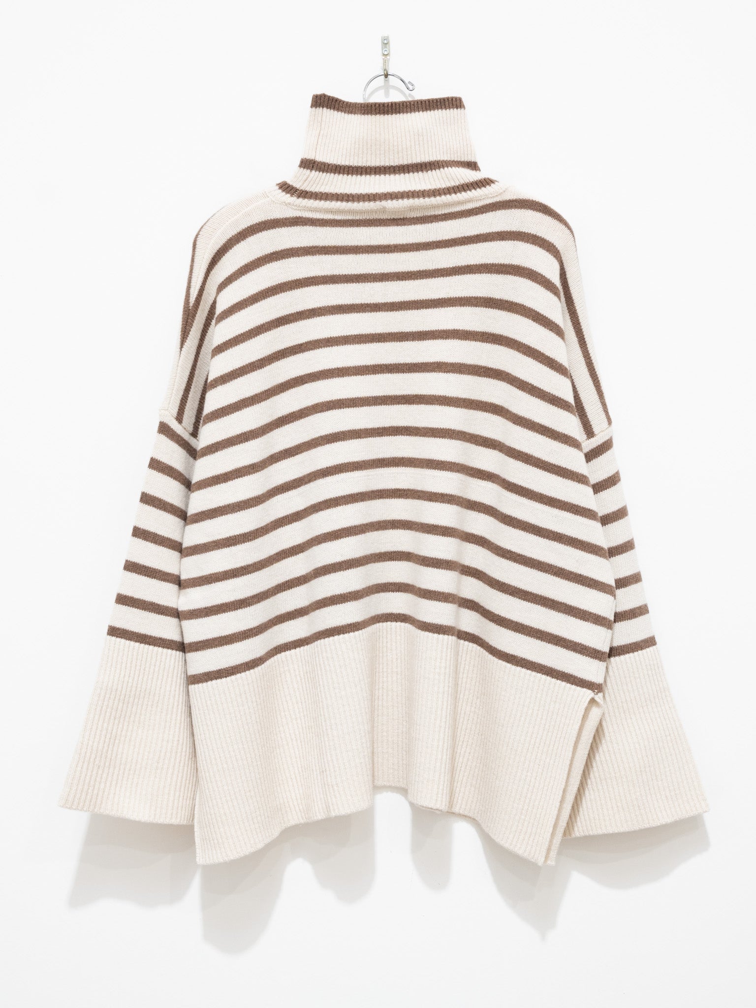 Namu Shop - ICHI Border Turtleneck Knit - White x Mocha