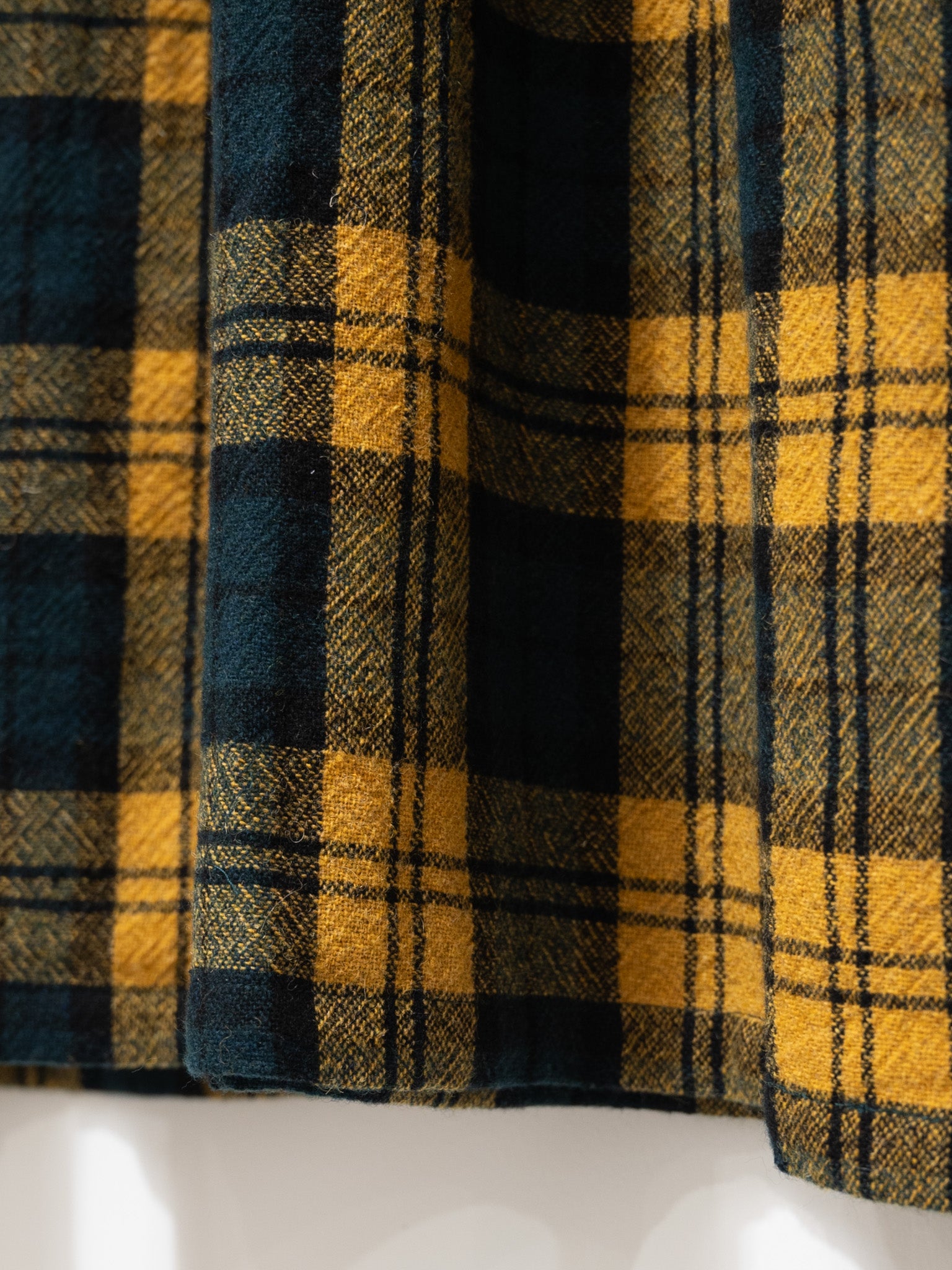 Namu Shop - ICHI Brushed Wool Gather Check Dress - Yellow