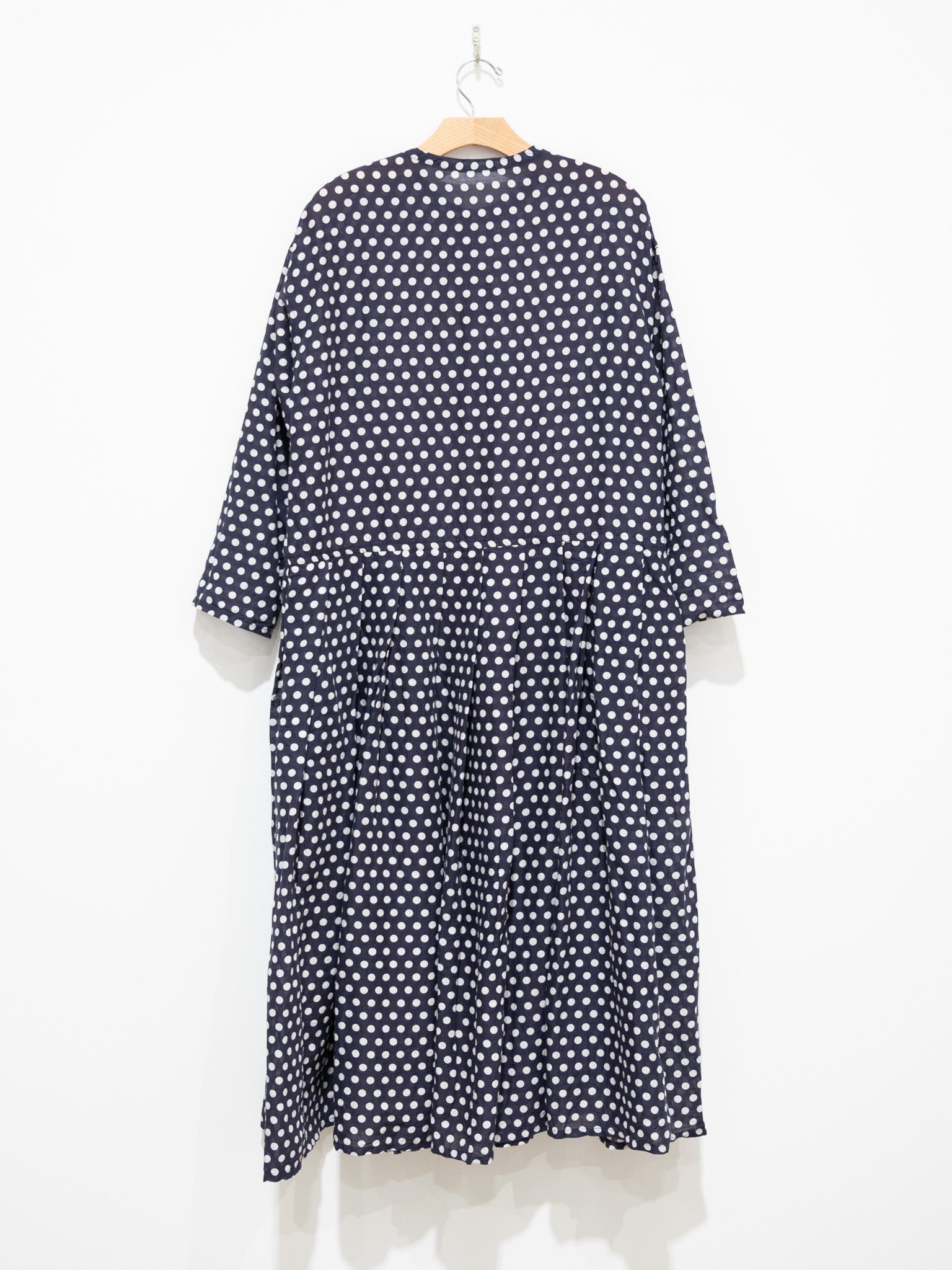 Namu Shop - Veritecoeur L/C Khadi Dot Dress - Dark Navy x Dot