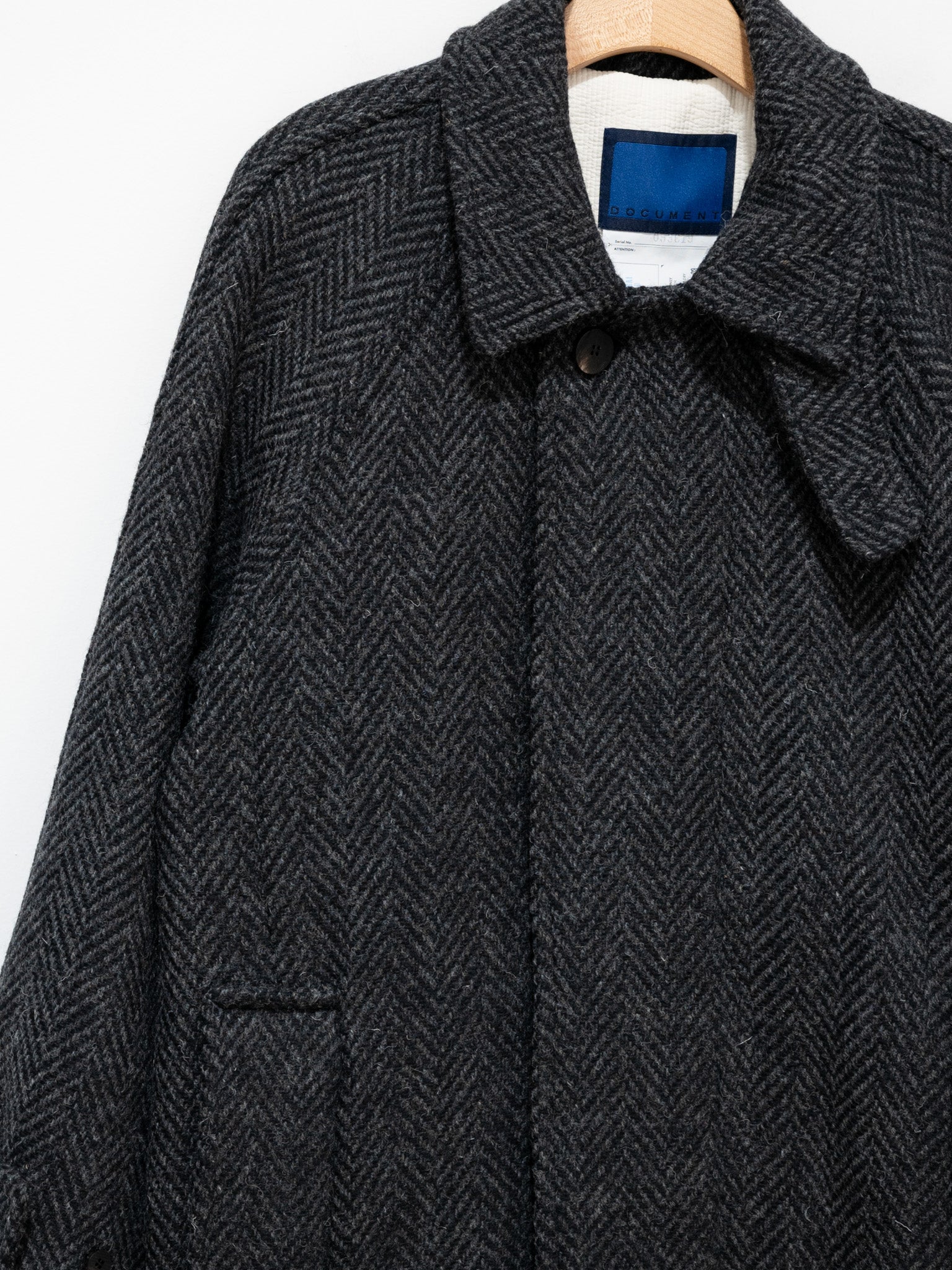 Namu Shop - Document Donegal Tweed Oversized Balmacaan Coat - Gray