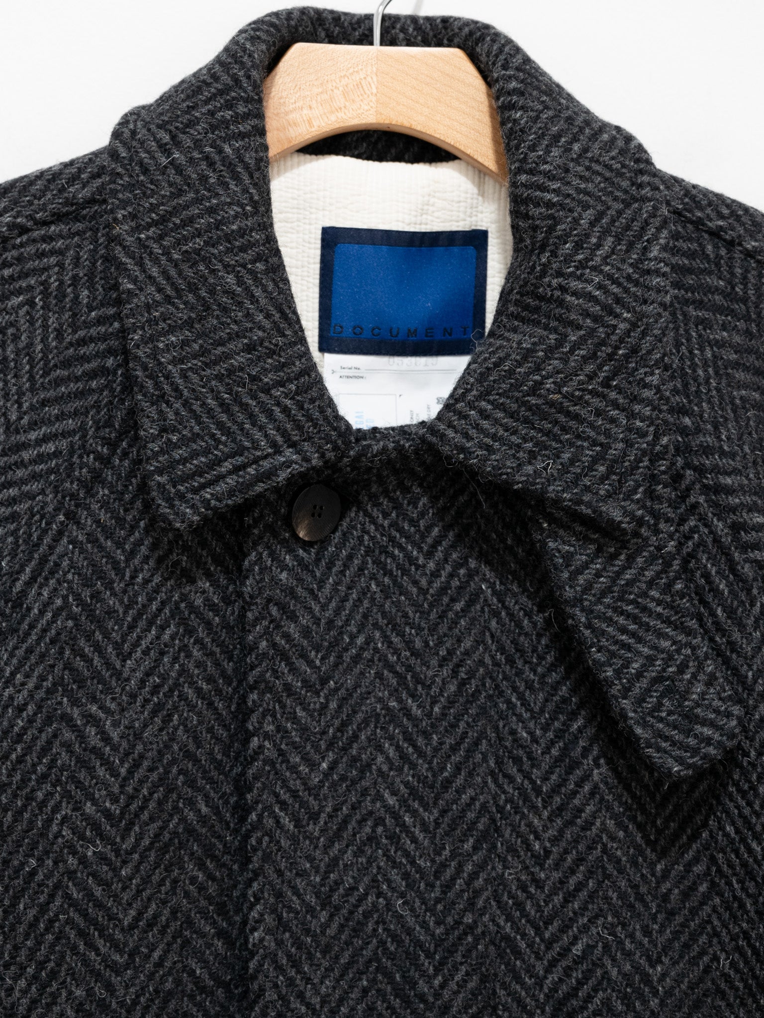 Namu Shop - Document Donegal Tweed Oversized Balmacaan Coat - Gray