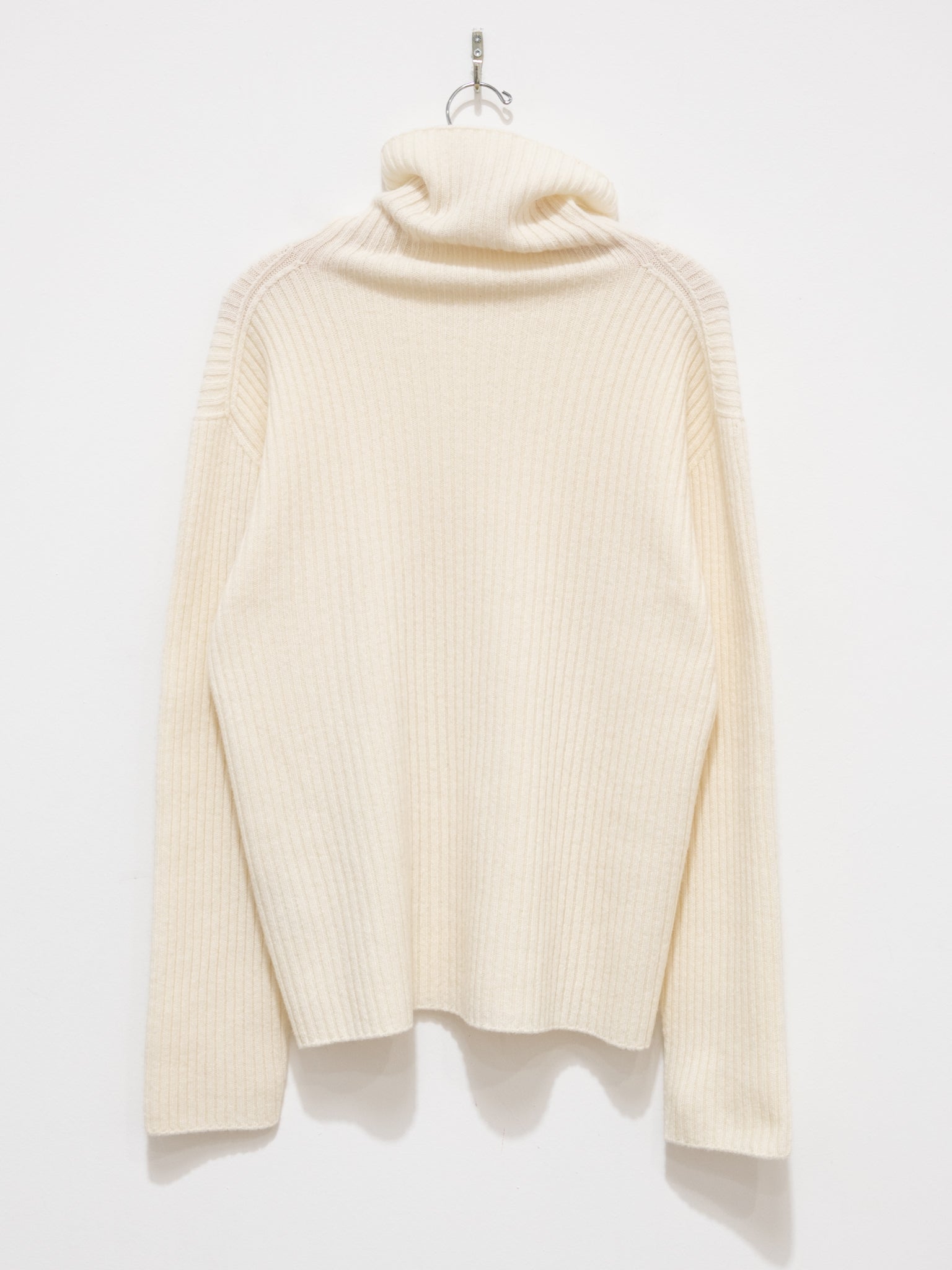 Namu Shop - Ichi Antiquites Ribbed Knit Turtleneck Pullover - White