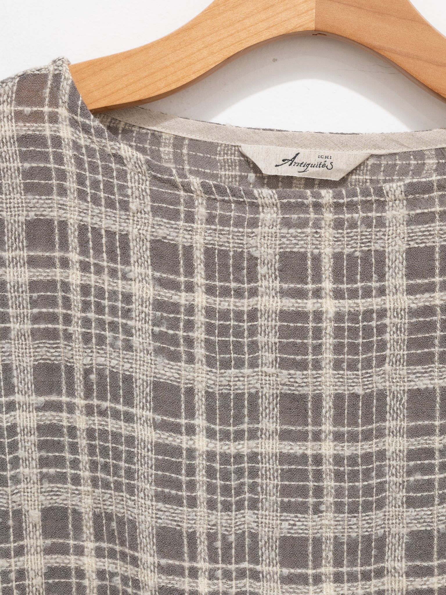 Namu Shop - Ichi Antiquites Wool Check Dress - Mocha