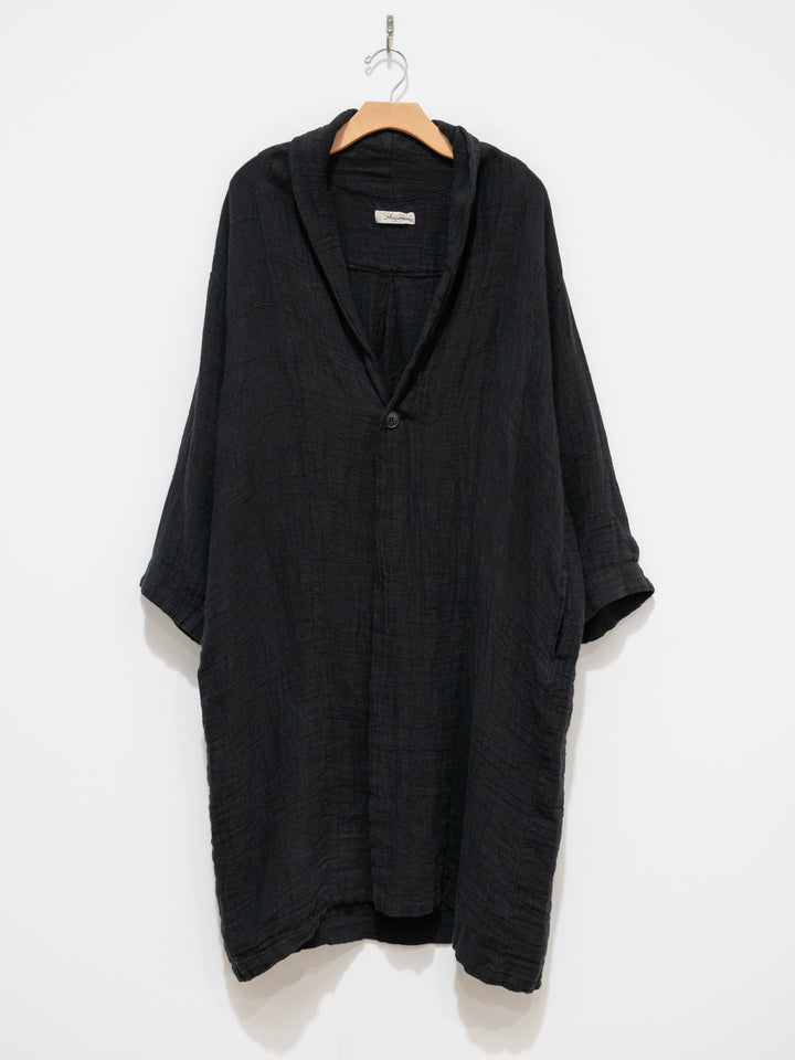 Namu Shop - Ichi Antiquites Linen Dobby AZUMADAKI Robe - Black