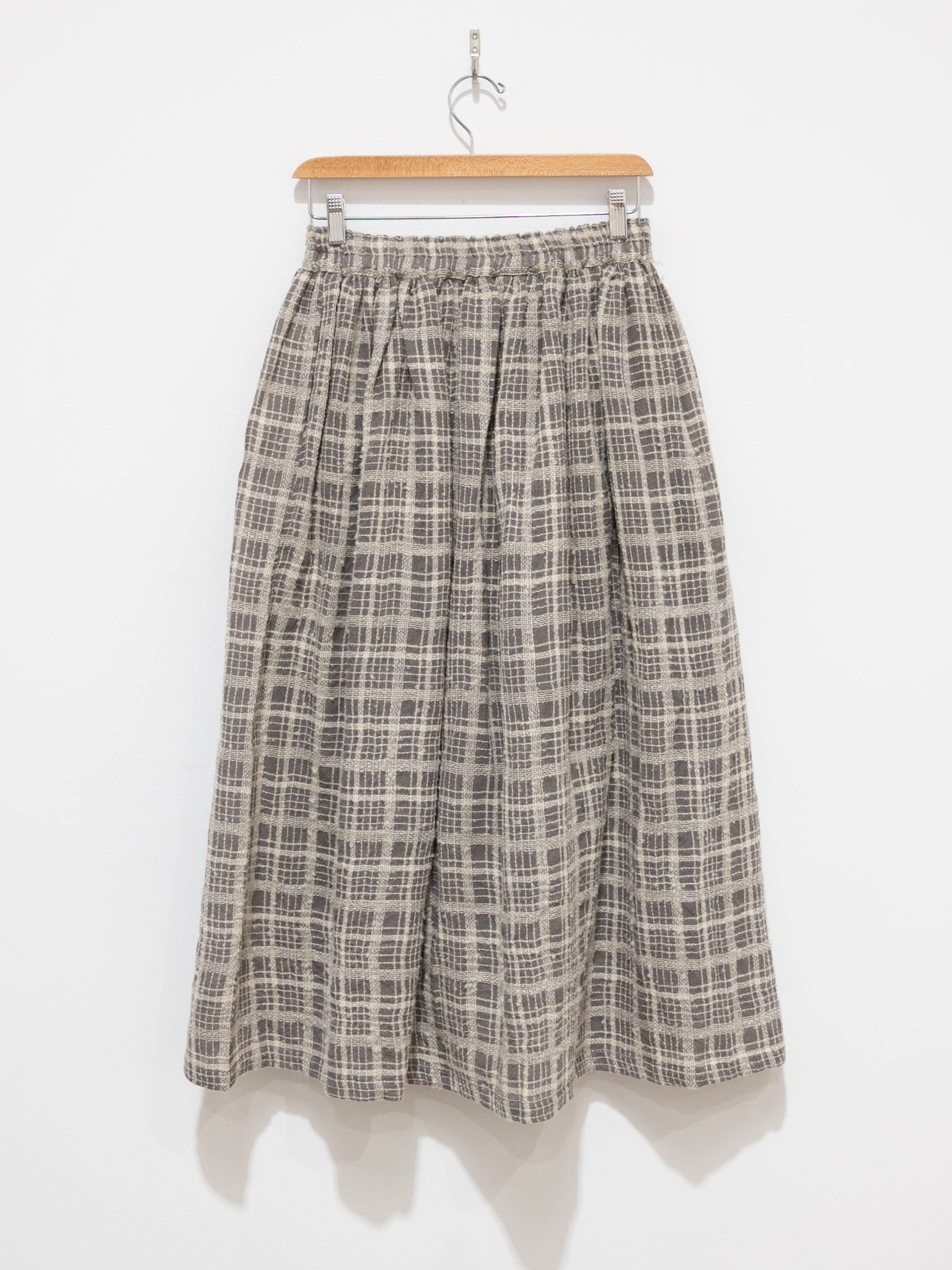 Namu Shop - Ichi Antiquites Wool Check Skirt - Mocha