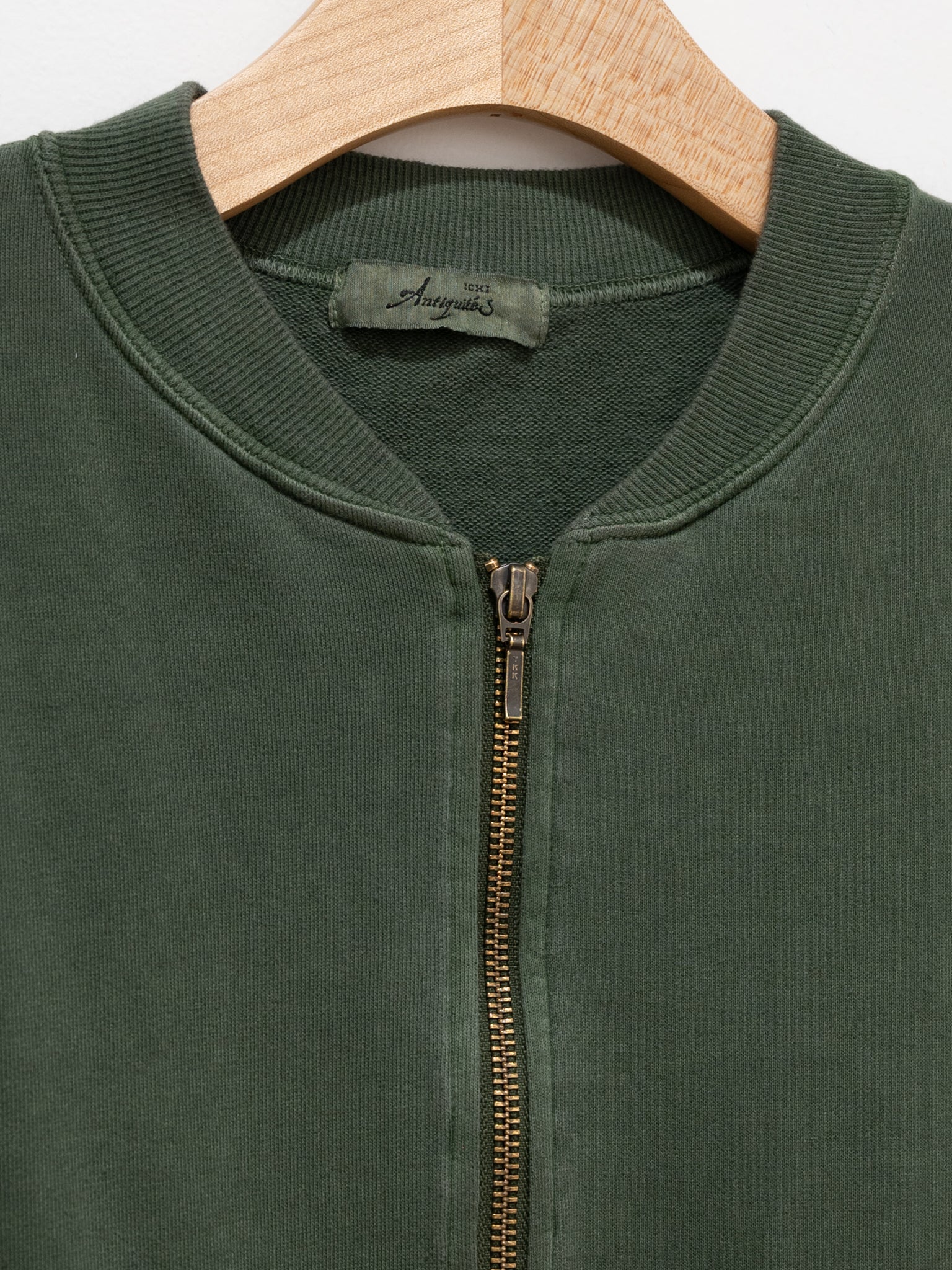 Namu Shop - Ichi Antiquites Pigment French Terry Long Zip Blouson - Green