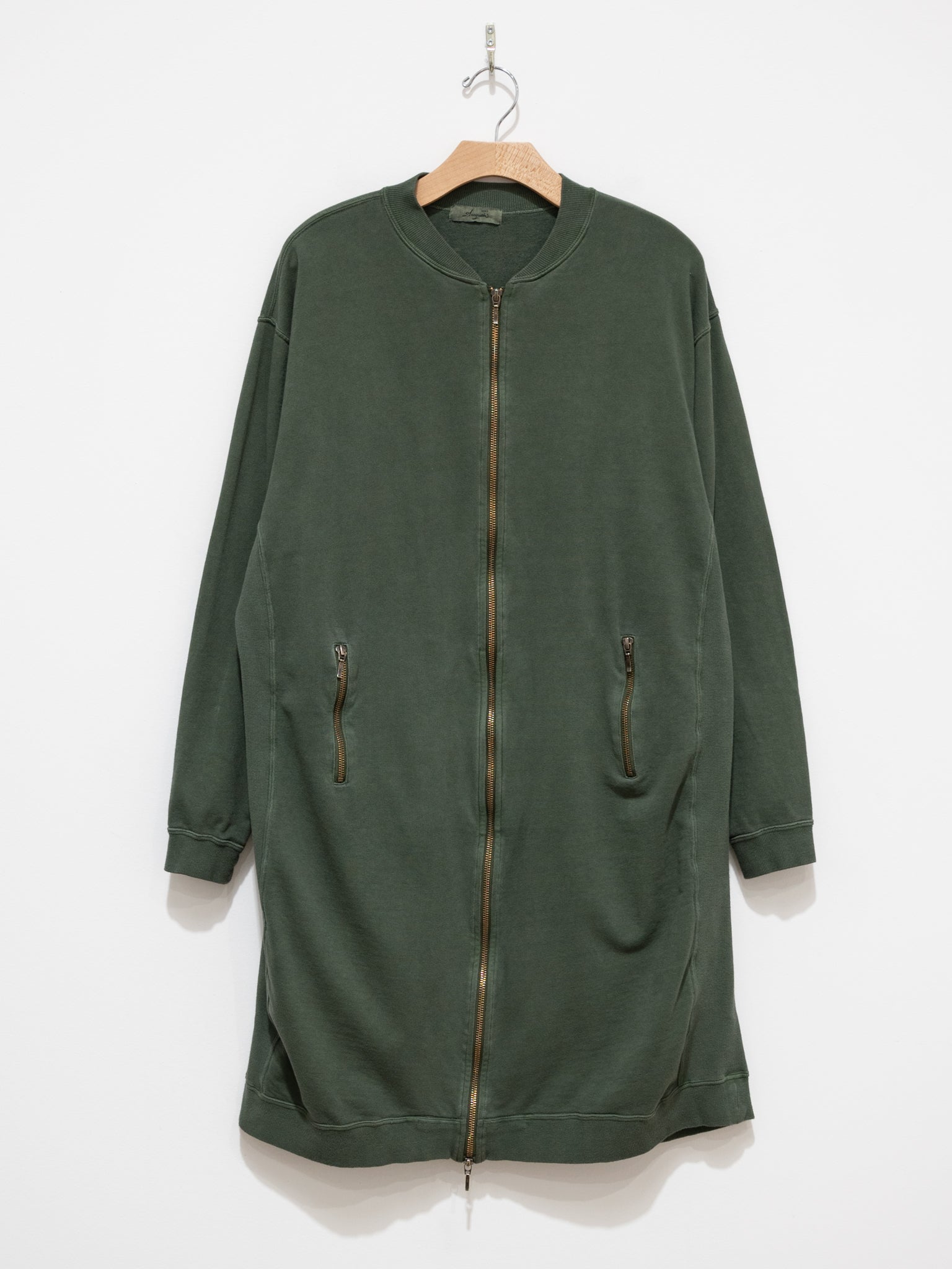 Namu Shop - Ichi Antiquites Pigment French Terry Long Zip Blouson - Green