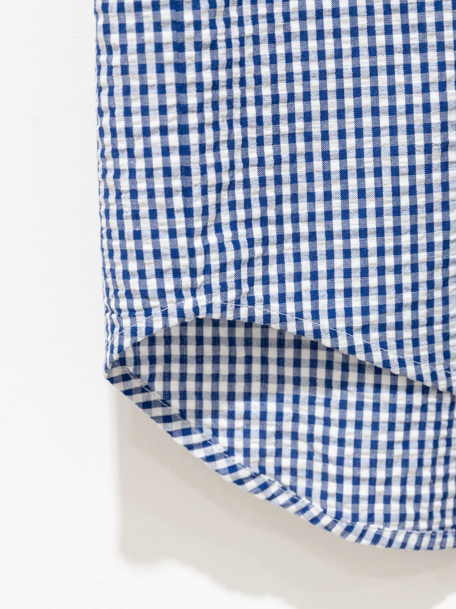 Namu Shop - Jan Machenhauer Fred Shirt - Blue Gingham Cotton Seersucker