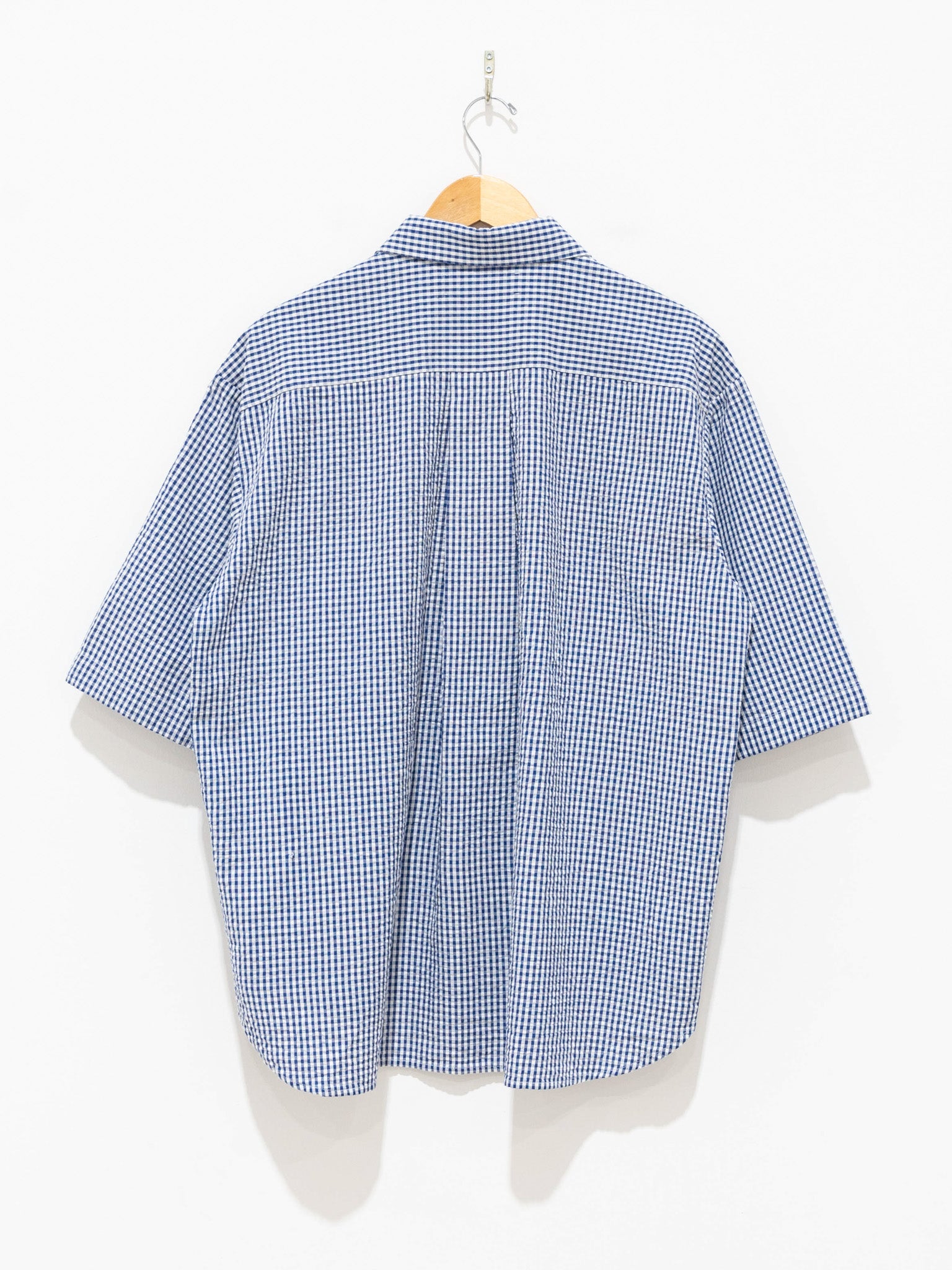 Namu Shop - Jan Machenhauer Fred Shirt - Blue Gingham Cotton Seersucker