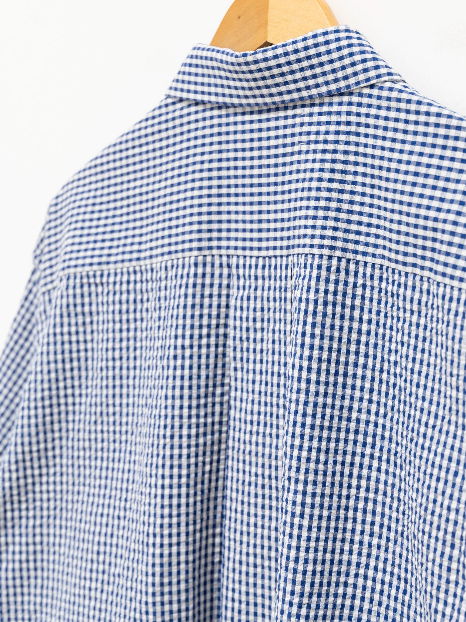 Namu Shop - Jan Machenhauer Fred Shirt - Blue Gingham Cotton Seersucker