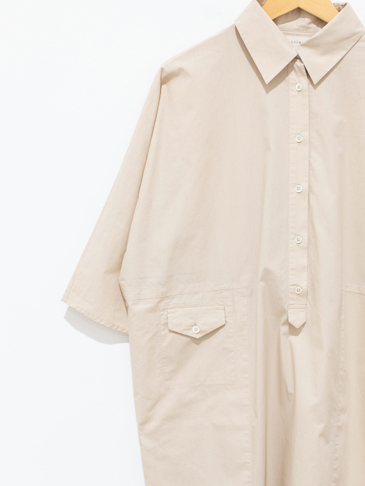 Namu Shop - Jan Machenhauer Mina Dress - Almond Cotton Poplin