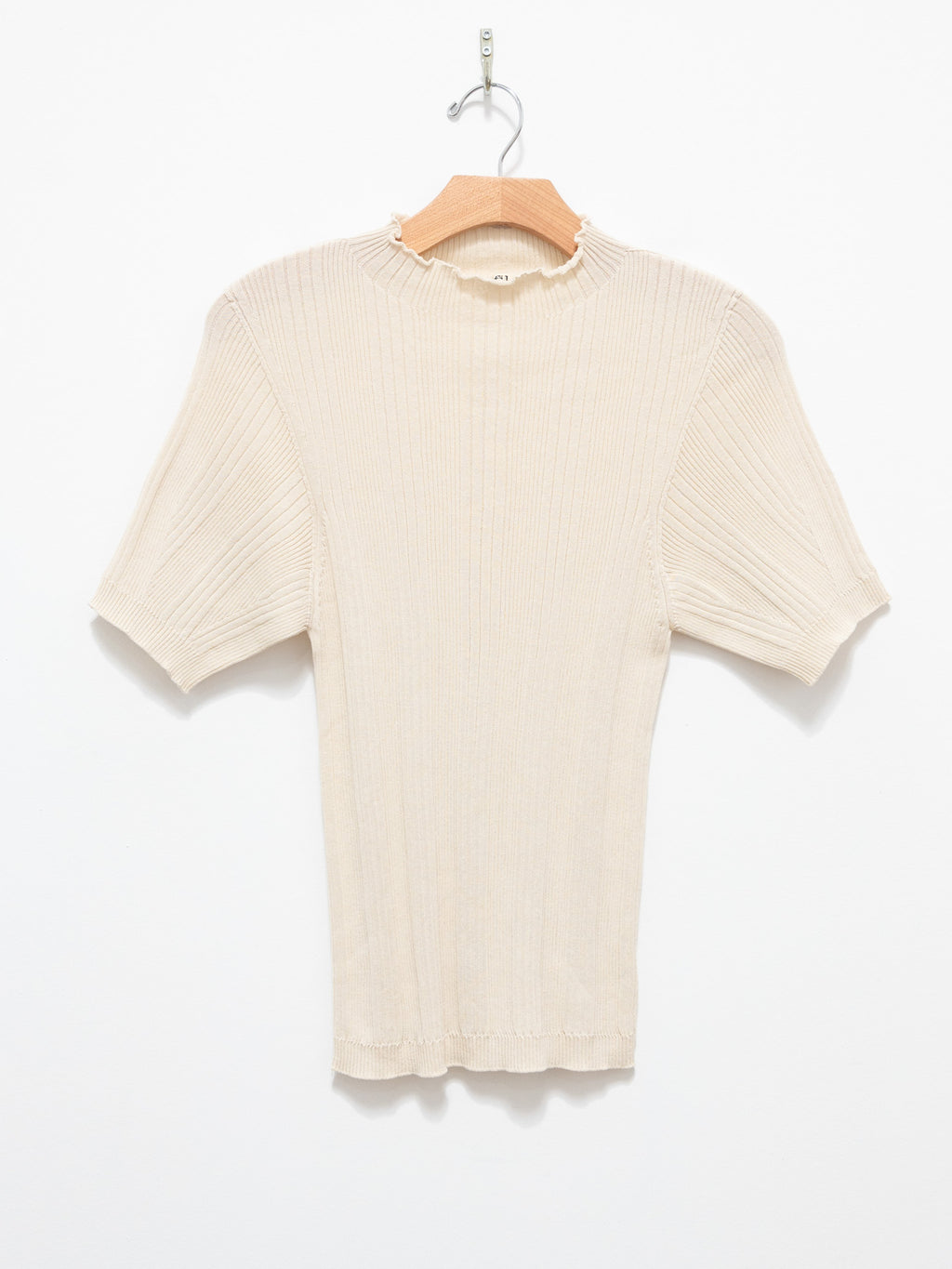 Namu Shop - Unfil High Twist Cotton Ribbed Knit Sweater - Milk