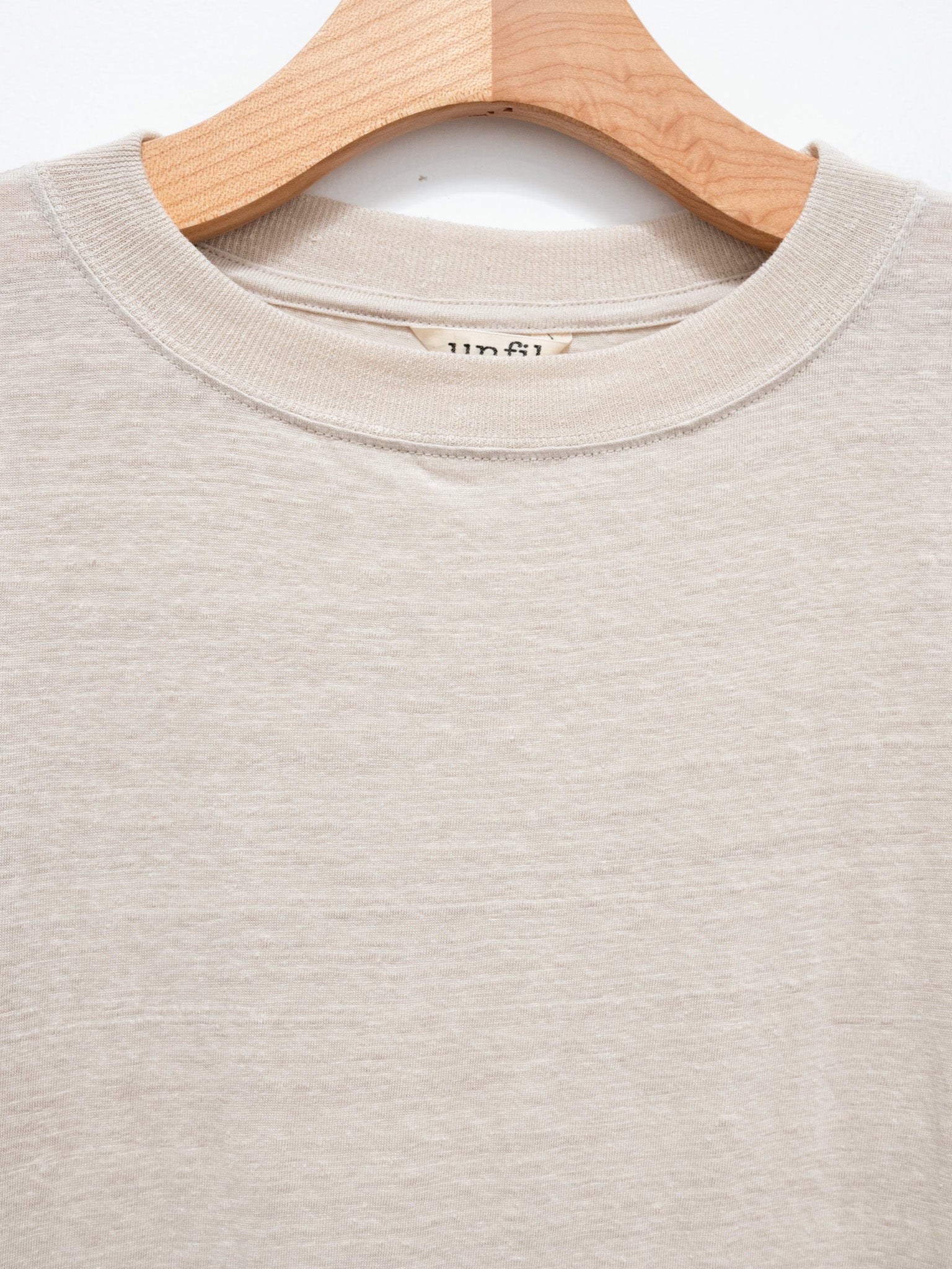 Namu Shop - Unfil French Linen Jersey Round Hem Sleeveless Tee - Flax Beige