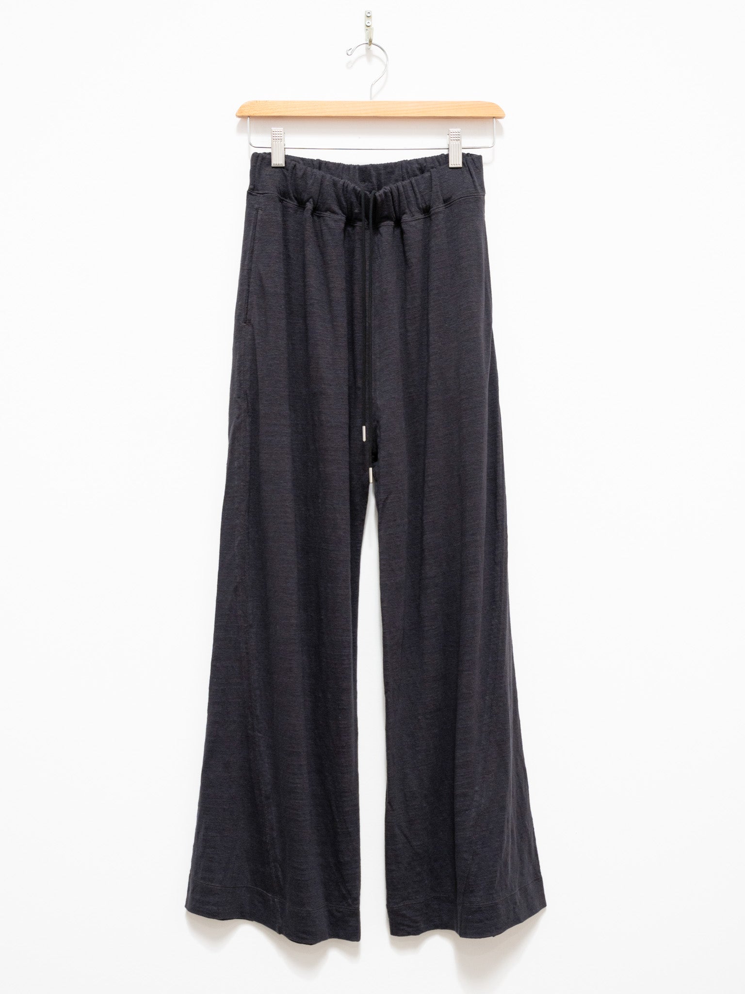 Namu Shop - Unfil French Linen Jersey Wide Leg Pants - Charcoal Black