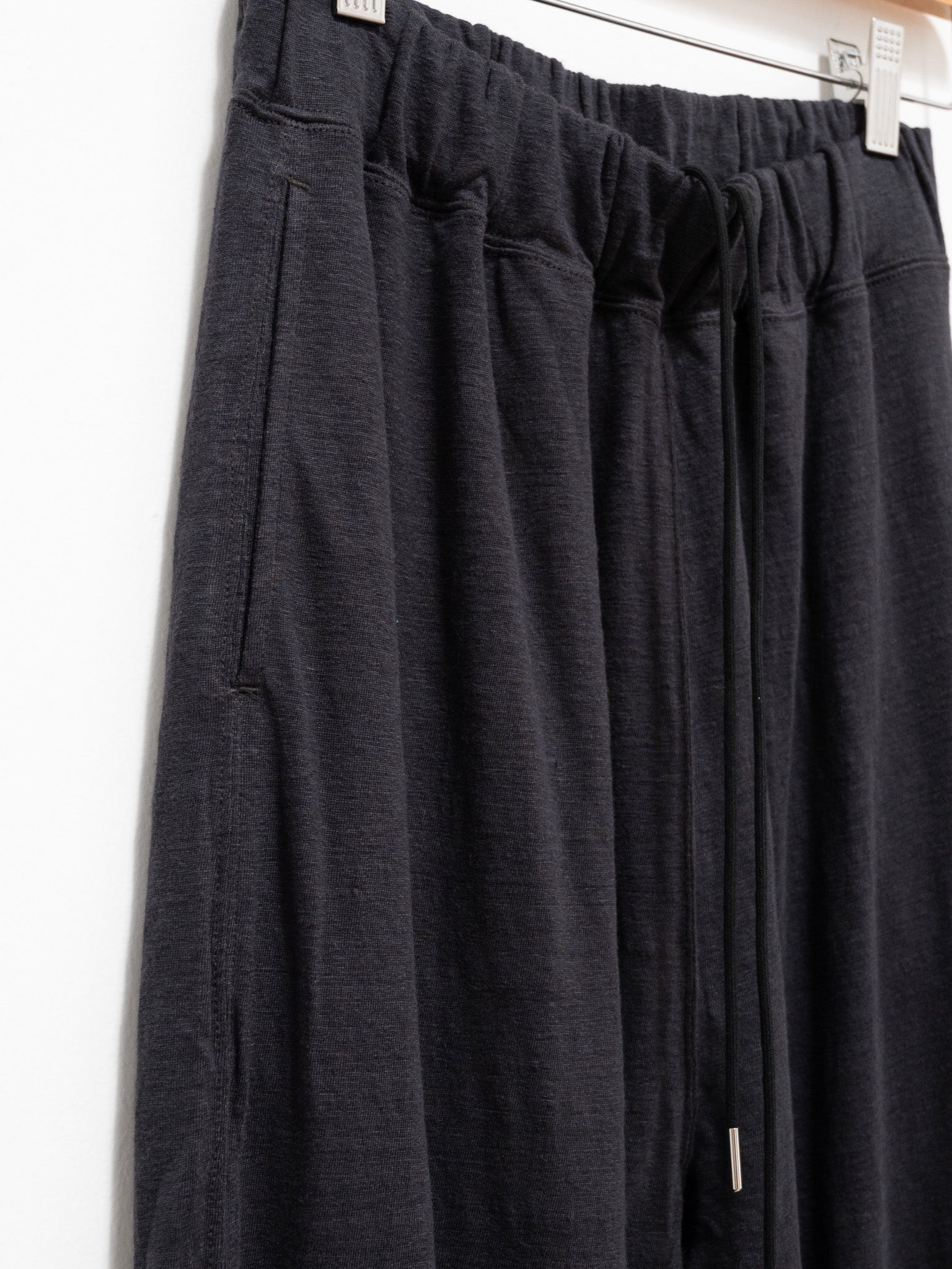 Namu Shop - Unfil French Linen Jersey Wide Leg Pants - Charcoal Black