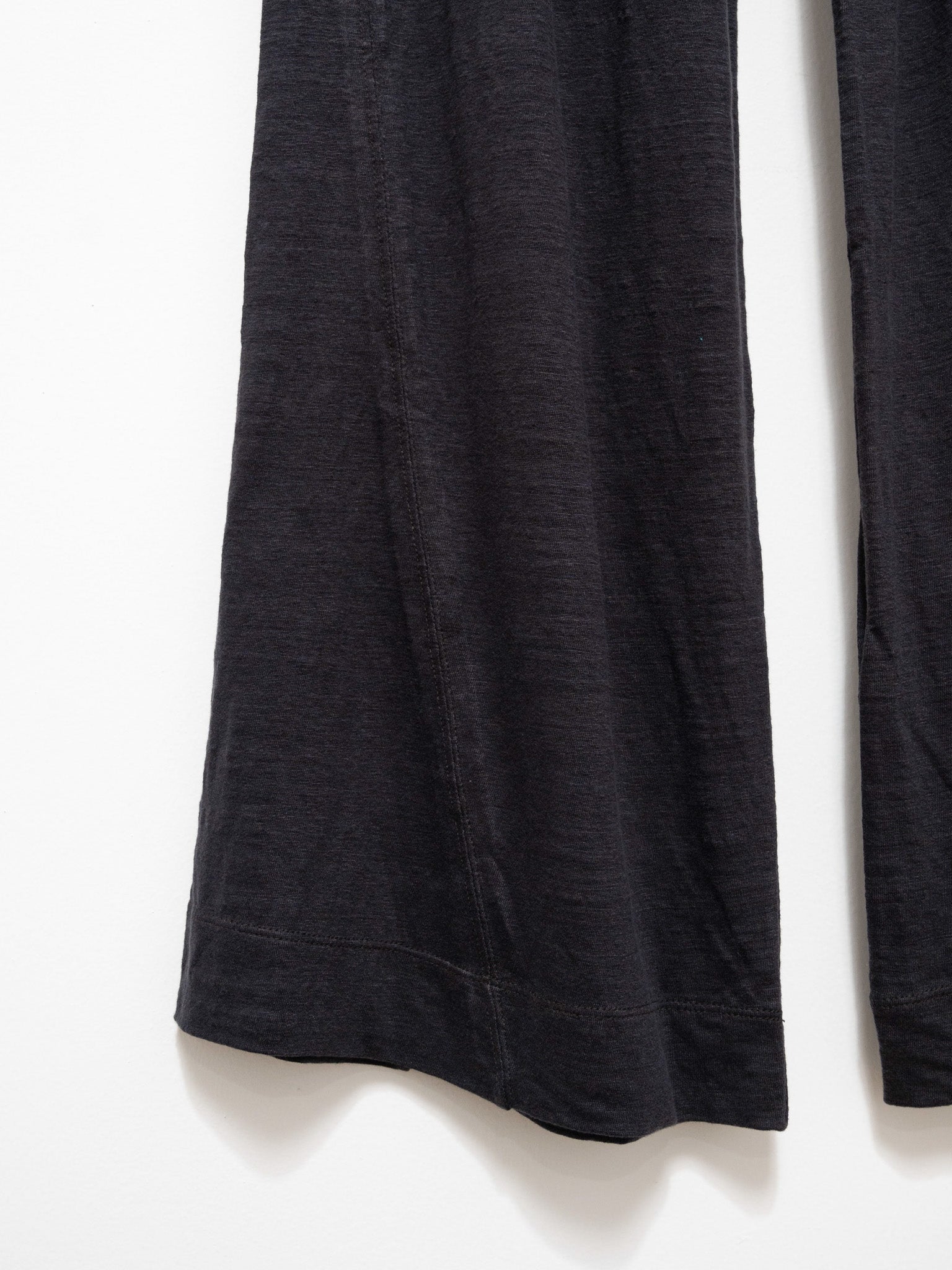 Namu Shop - Unfil French Linen Jersey Wide Leg Pants - Charcoal Black