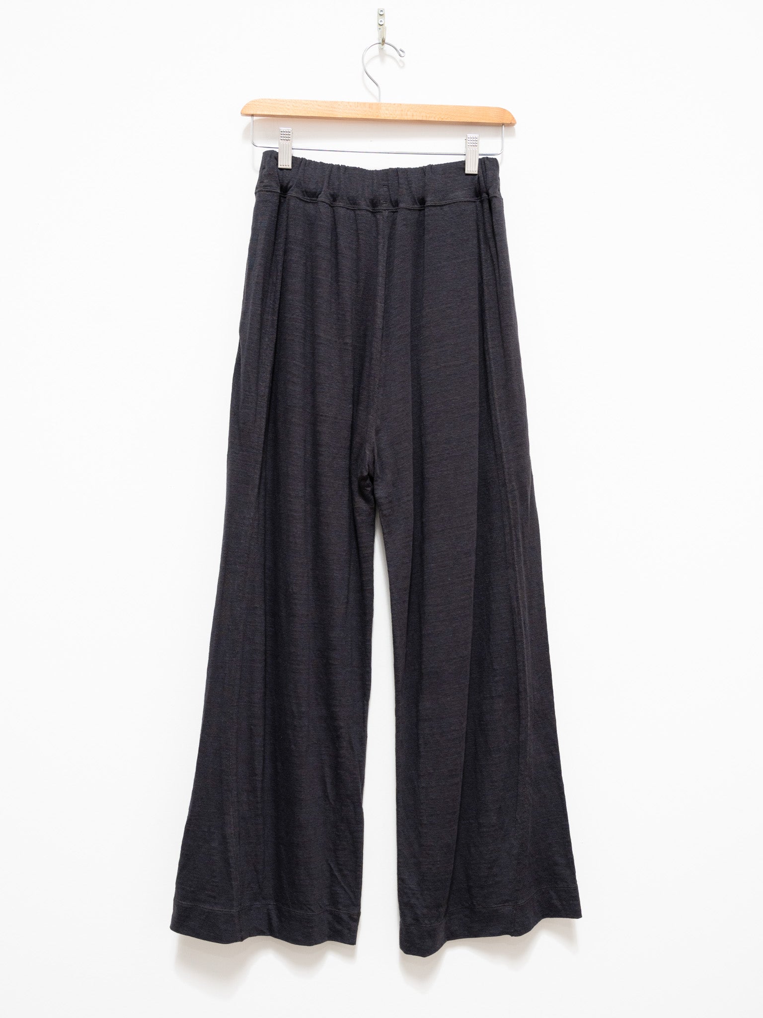 Namu Shop - Unfil French Linen Jersey Wide Leg Pants - Charcoal Black