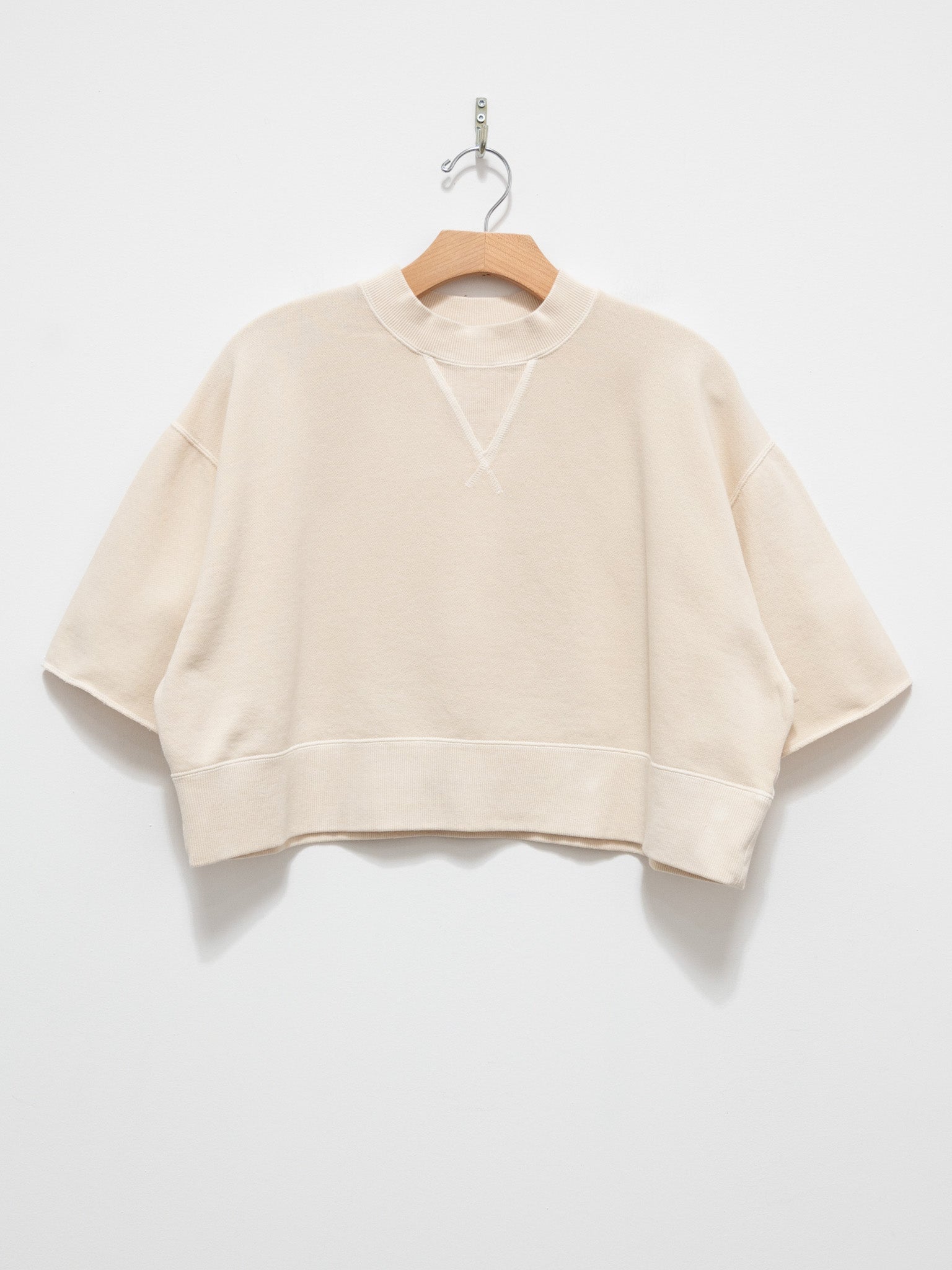 Namu Shop - ICHI Pigment Dye Cropped Sweatshirt - Ivory