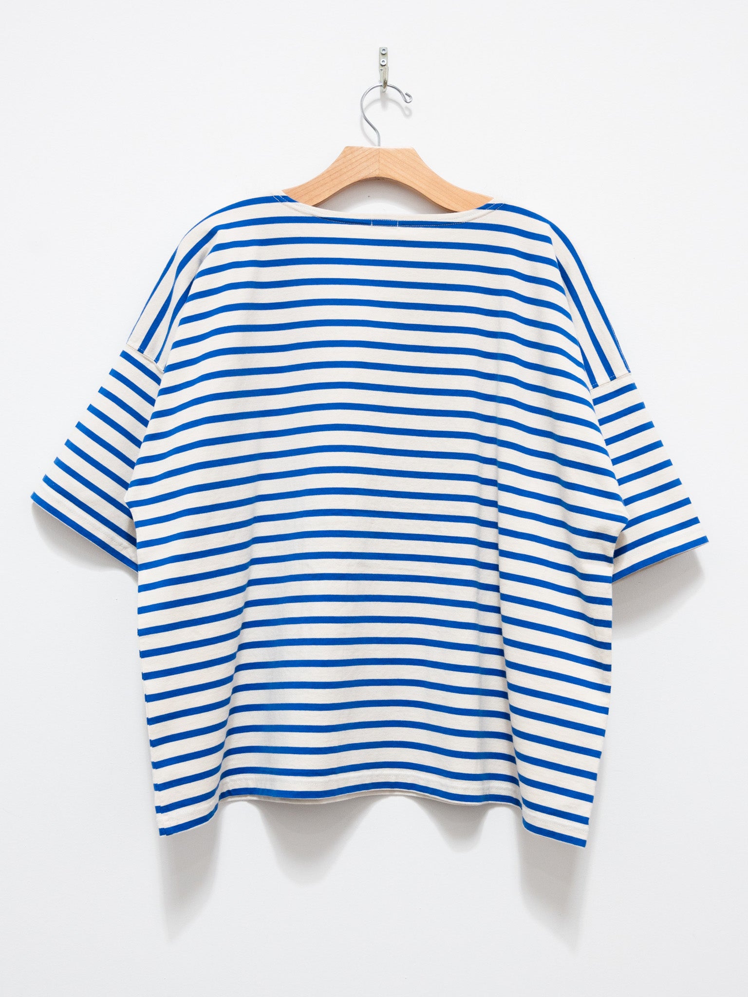 Namu Shop - ICHI Border Pocket Pullover - Natural x Blue