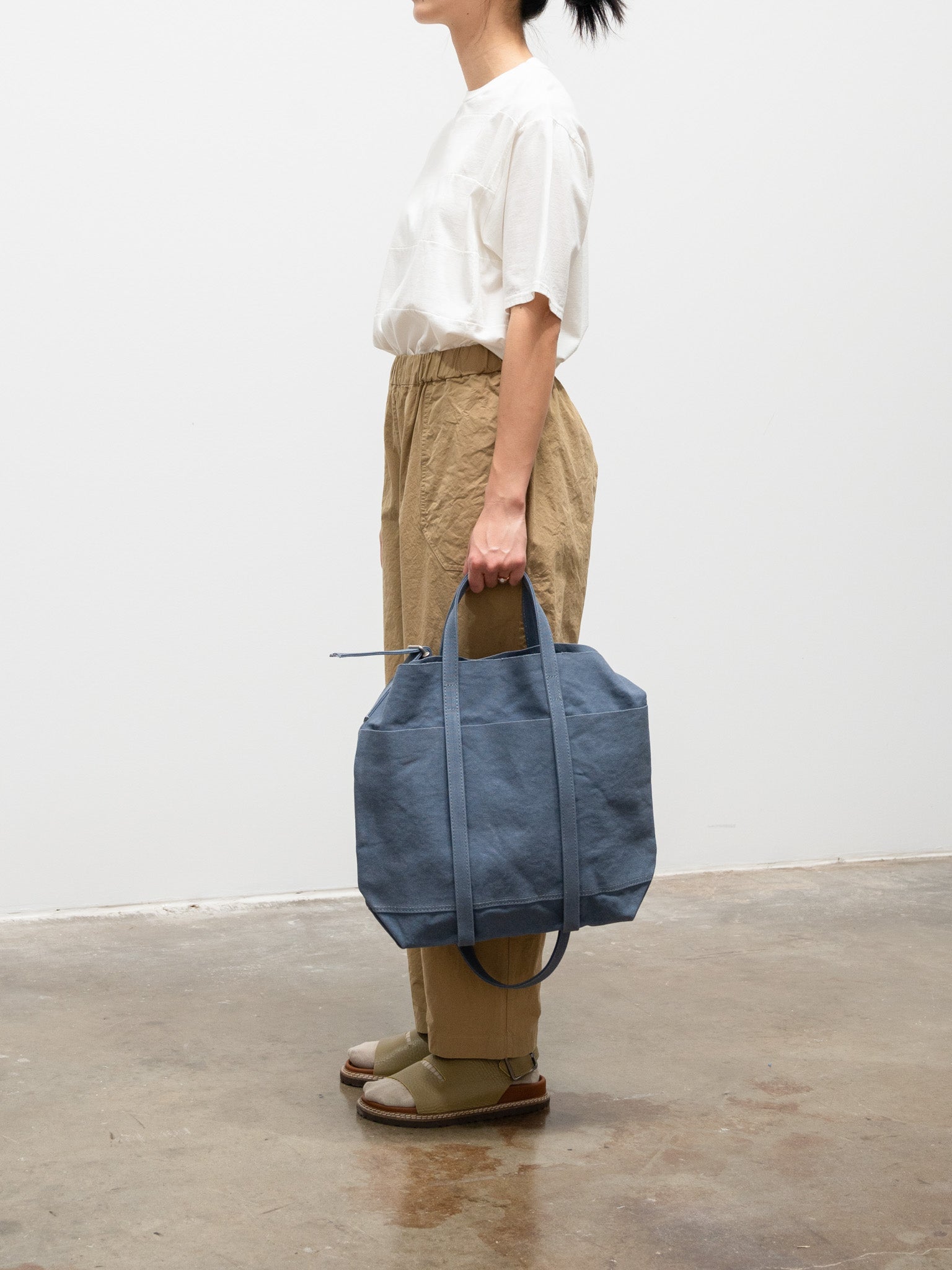 Namu Shop - Amiacalva Light Canvas 2-Way Tote Medium - Blue Gray