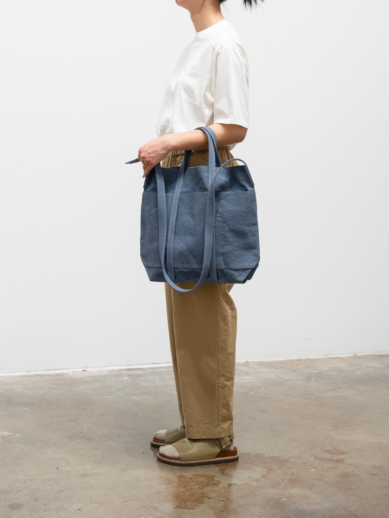 Namu Shop - Amiacalva Light Canvas 2-Way Tote Medium - Blue Gray