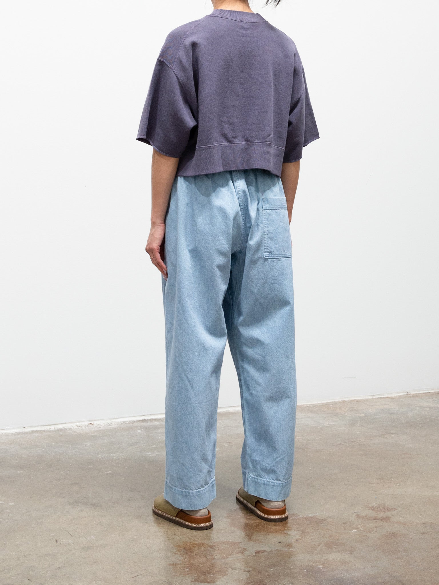 Namu Shop - ICHI Pigment Dye Cropped Sweatshirt - Ivory