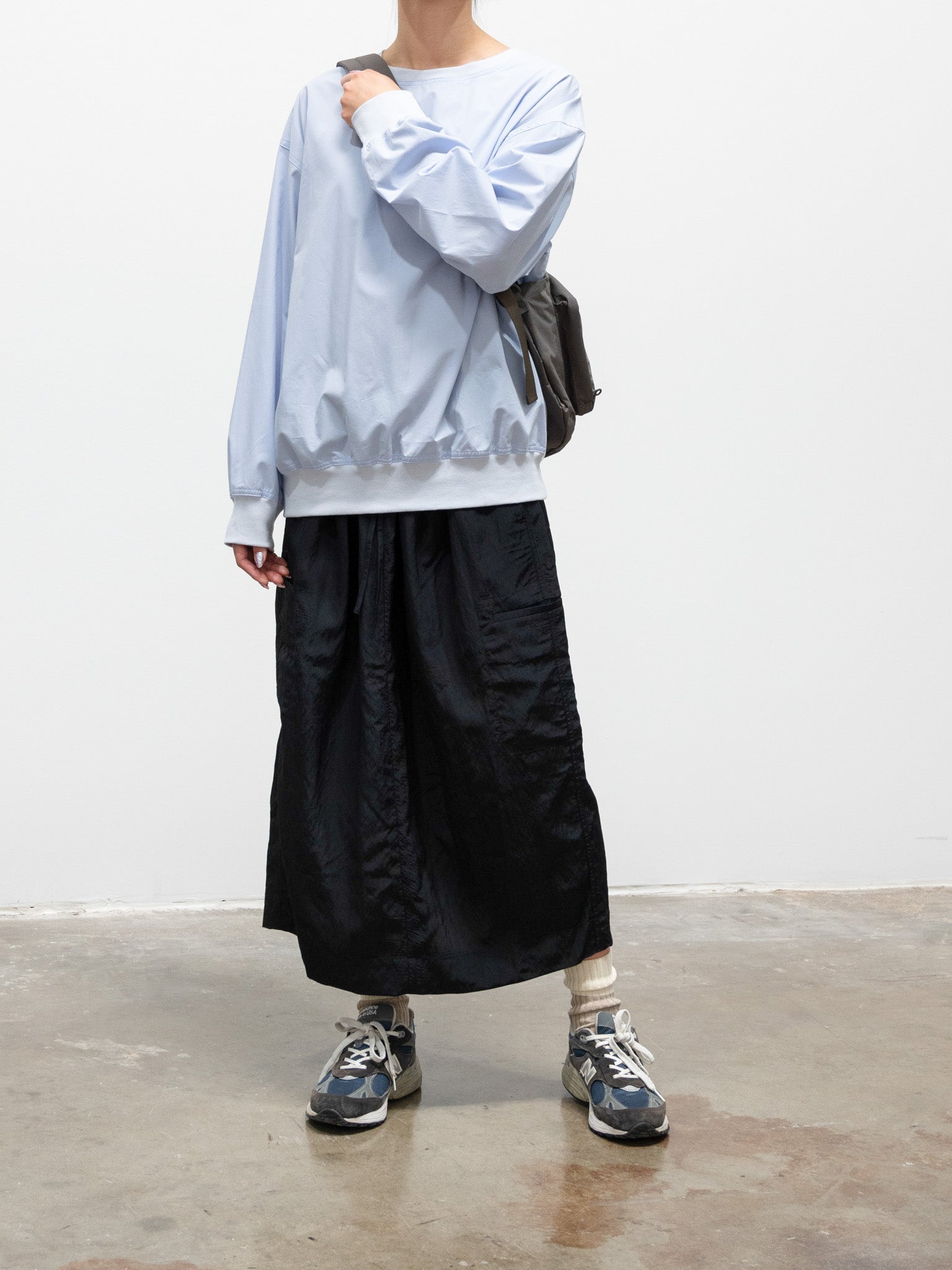 Namu Shop - Studio Nicholson Soledad Textured Viscose Drawstring Skirt - Black