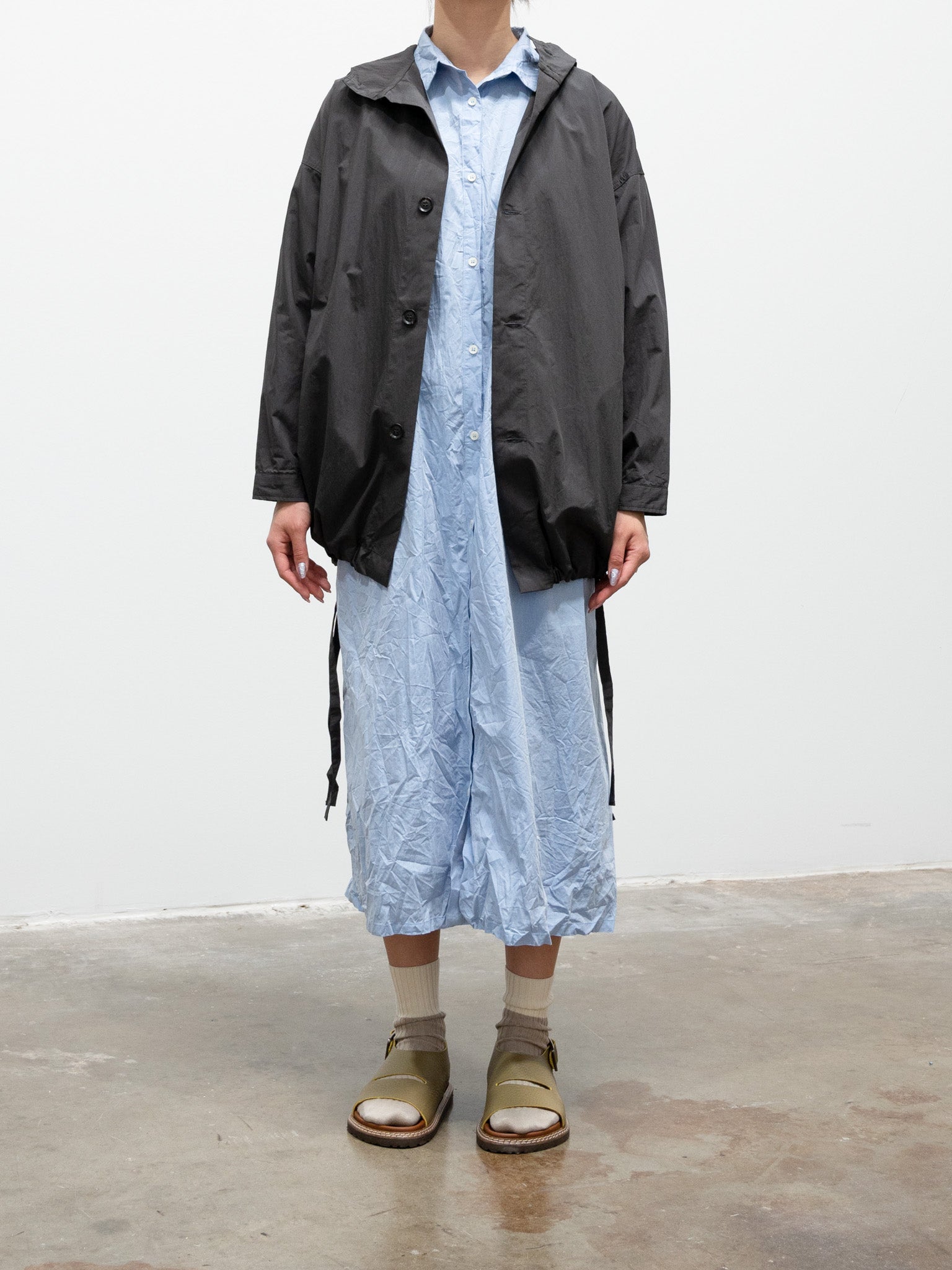 Namu Shop - ICHI Washer BD Shirt Dress - Light Blue
