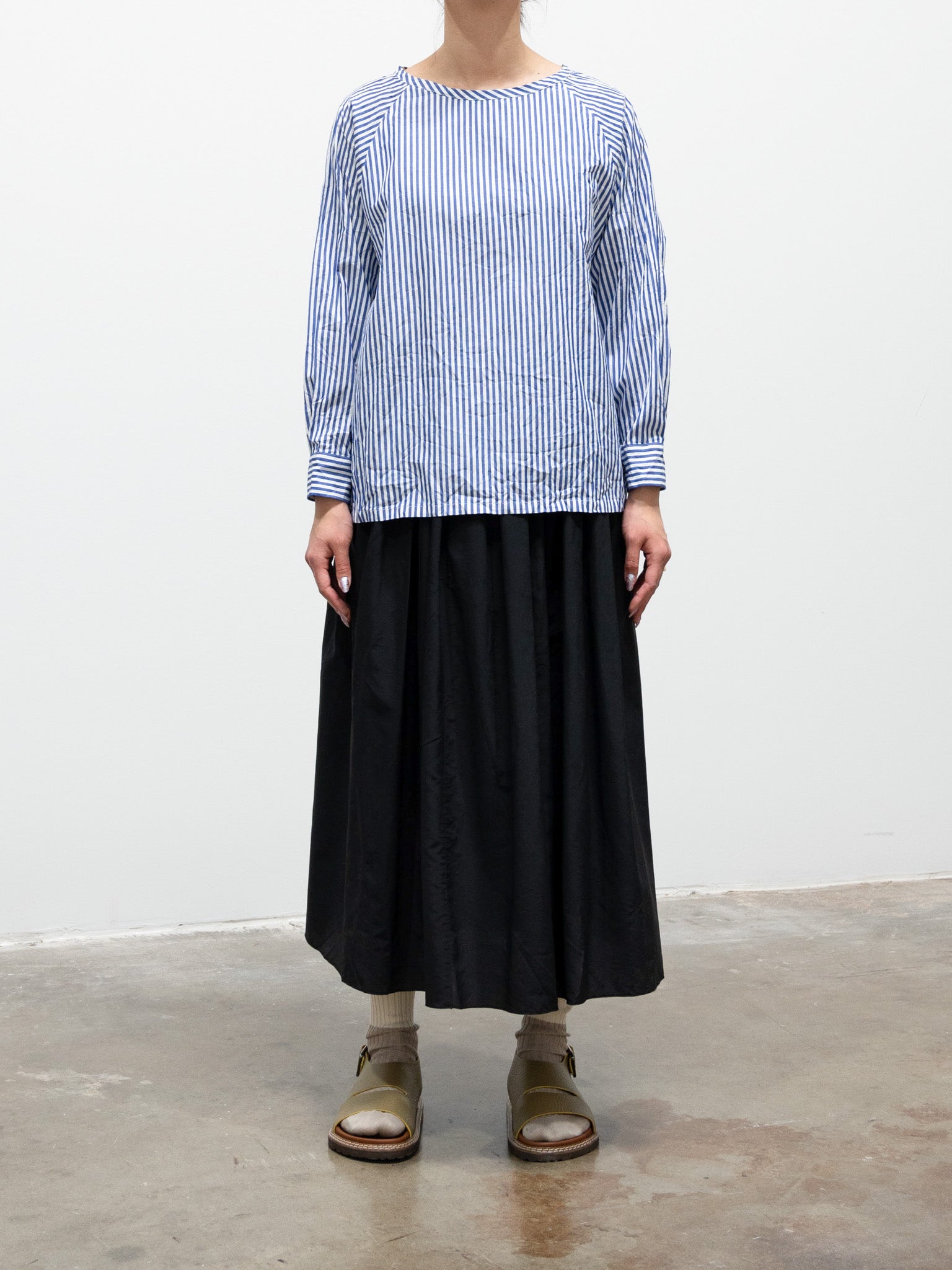 Namu Shop - ICHI Washer Pullover Top - Blue Stripe