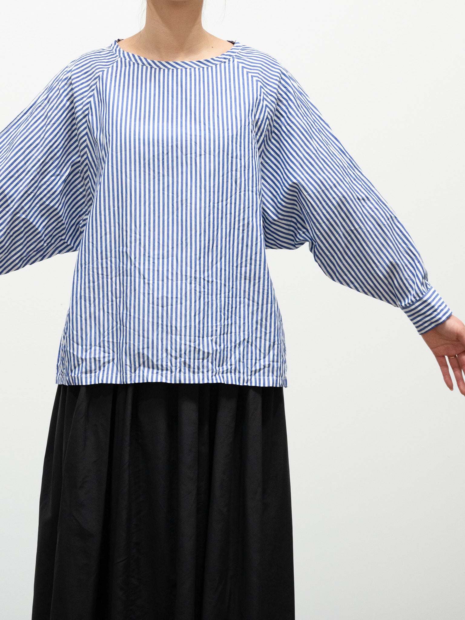 Namu Shop - ICHI Washer Pullover Top - Blue Stripe