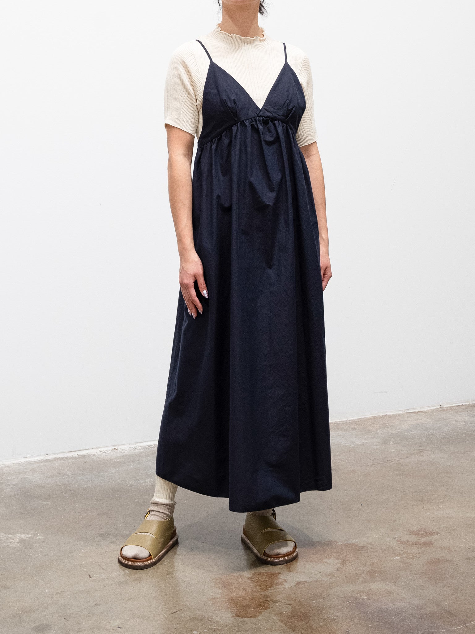 Namu Shop - Unfil Chambray Weather Cloth Camisole Dress - Navy