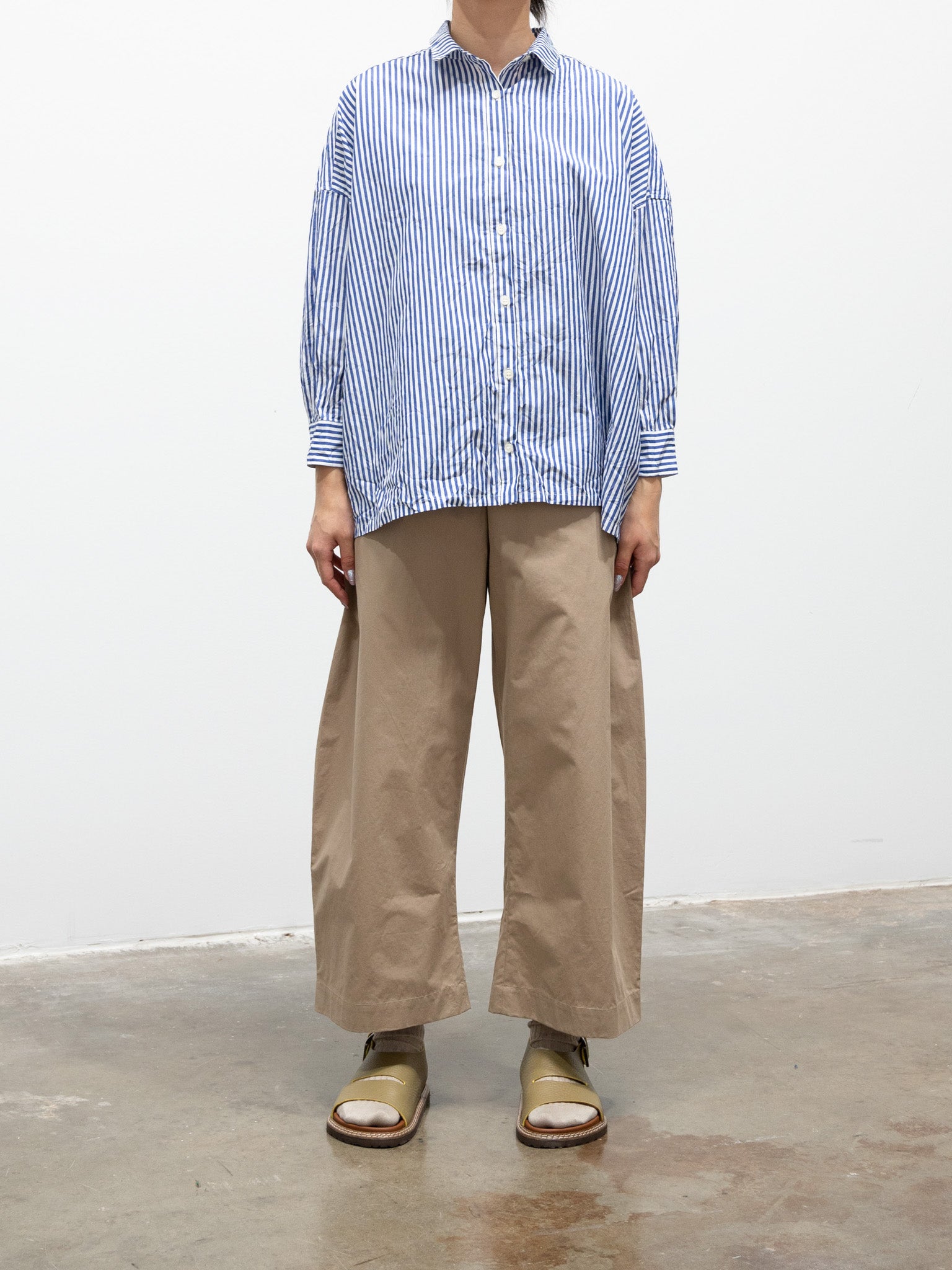 Namu Shop - ICHI Washer BD Shirt - Blue Stripe