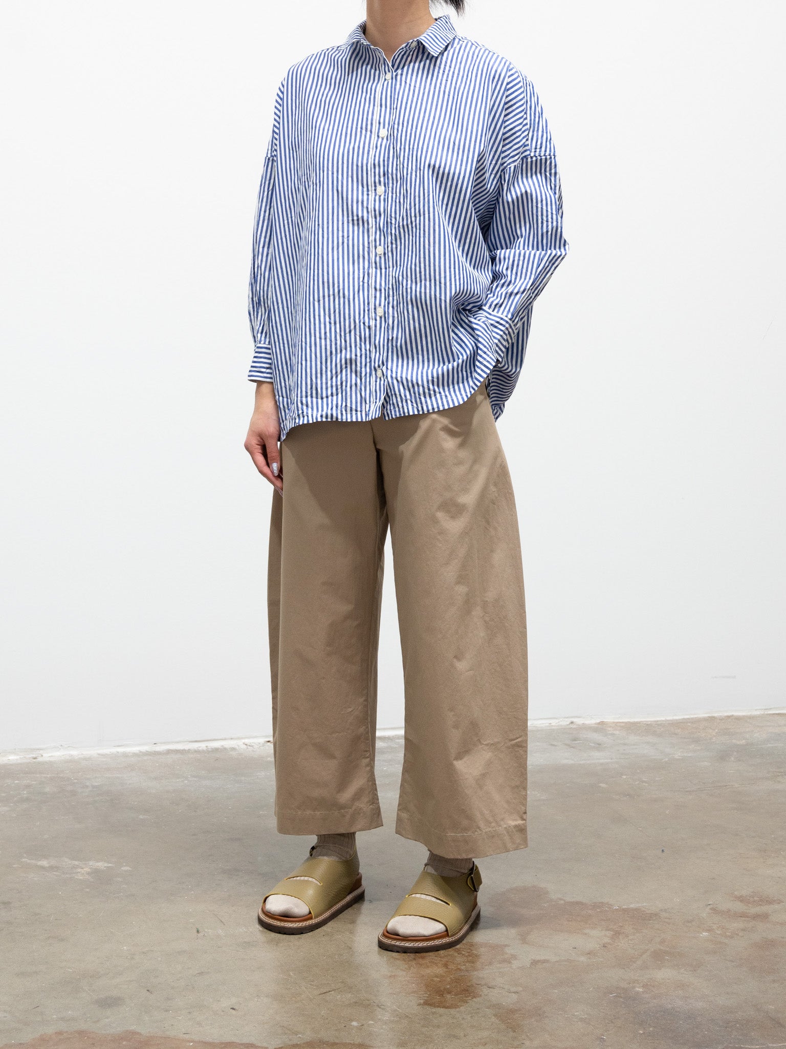 Namu Shop - ICHI Washer BD Shirt - Blue Stripe