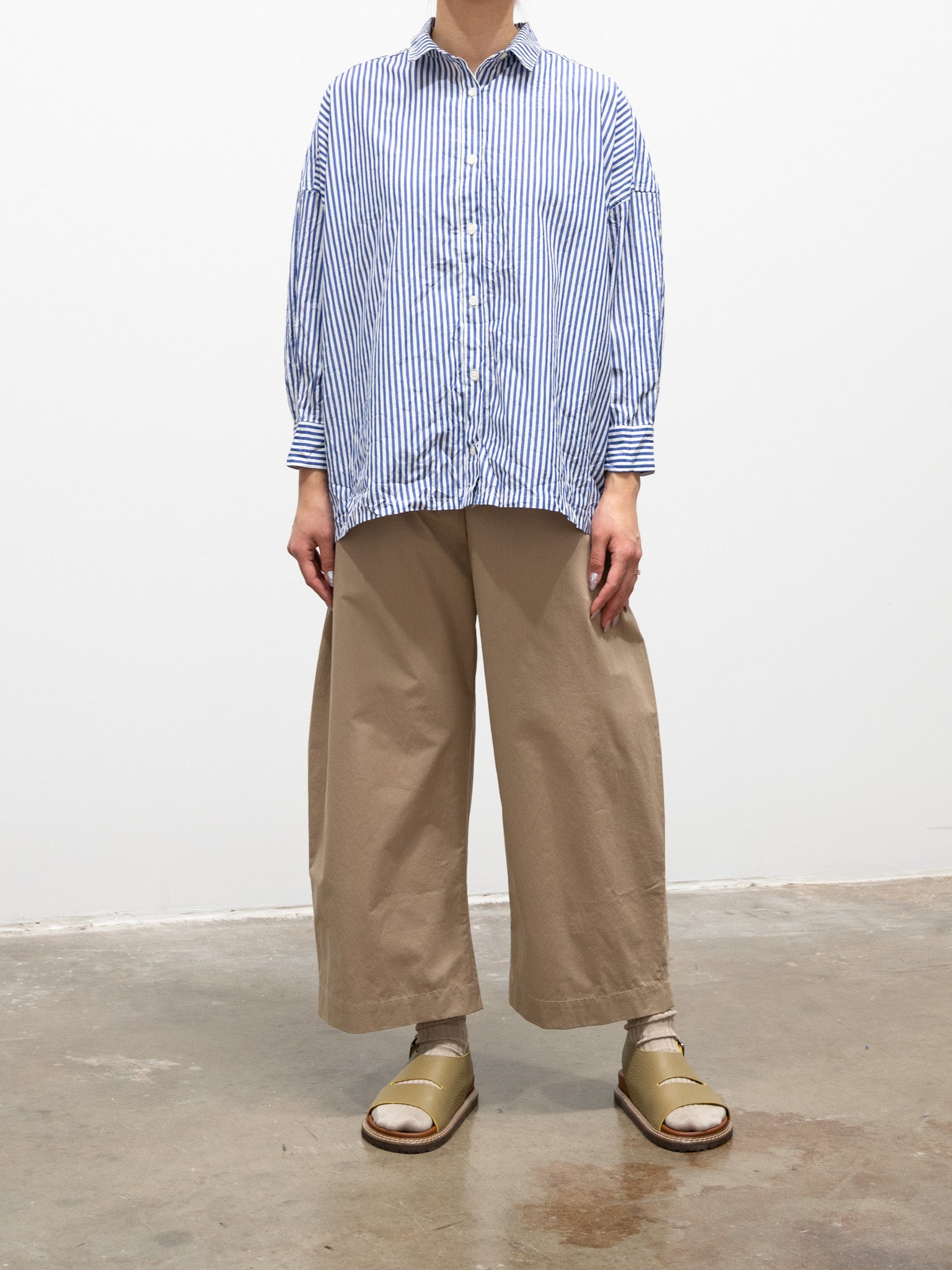 Namu Shop - ICHI Washer BD Shirt - Blue Stripe